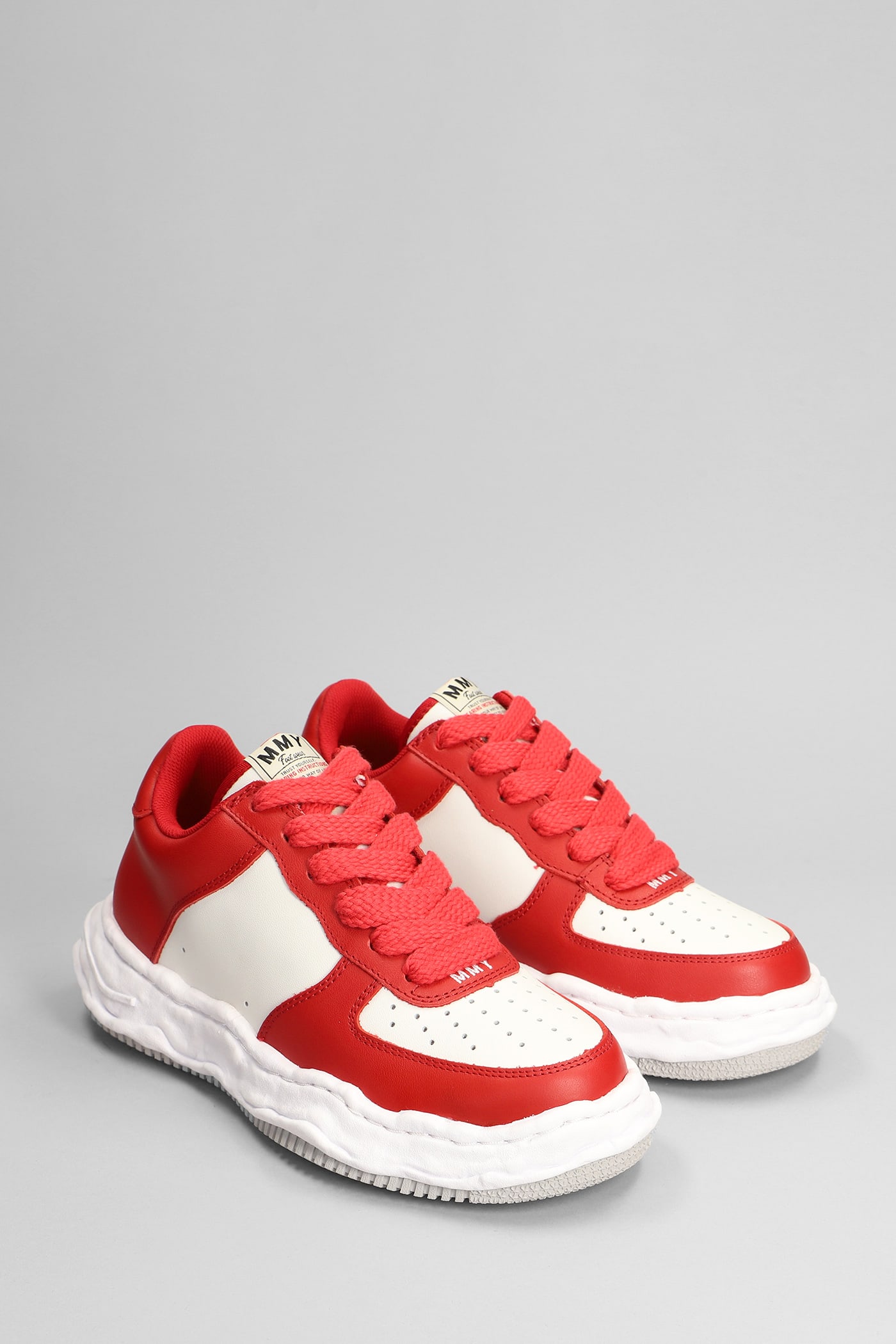 Shop Miharayasuhiro Waney Sneakers In Red Leather