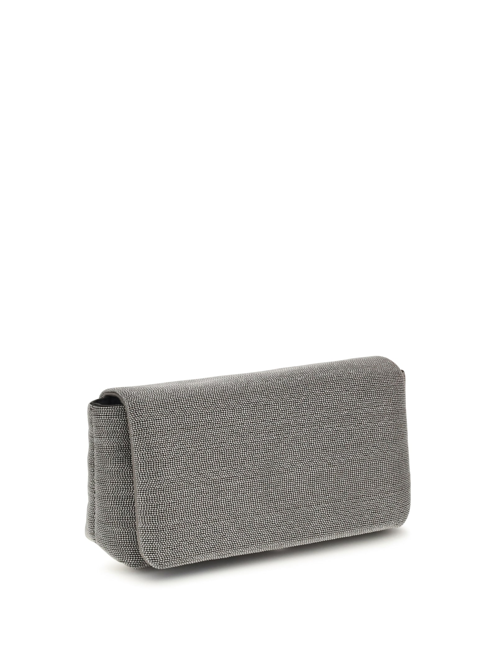 Brunello Cucinelli Precious Flap Shoulder Bag In Gray