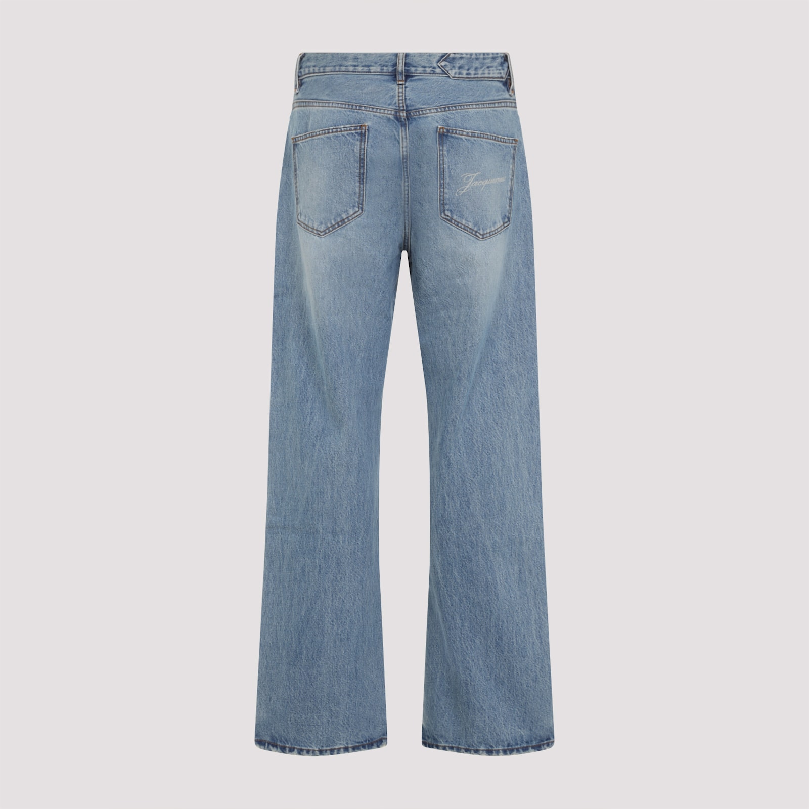Jacquemus Denim Trousers Featuring Belt Loops In Blue