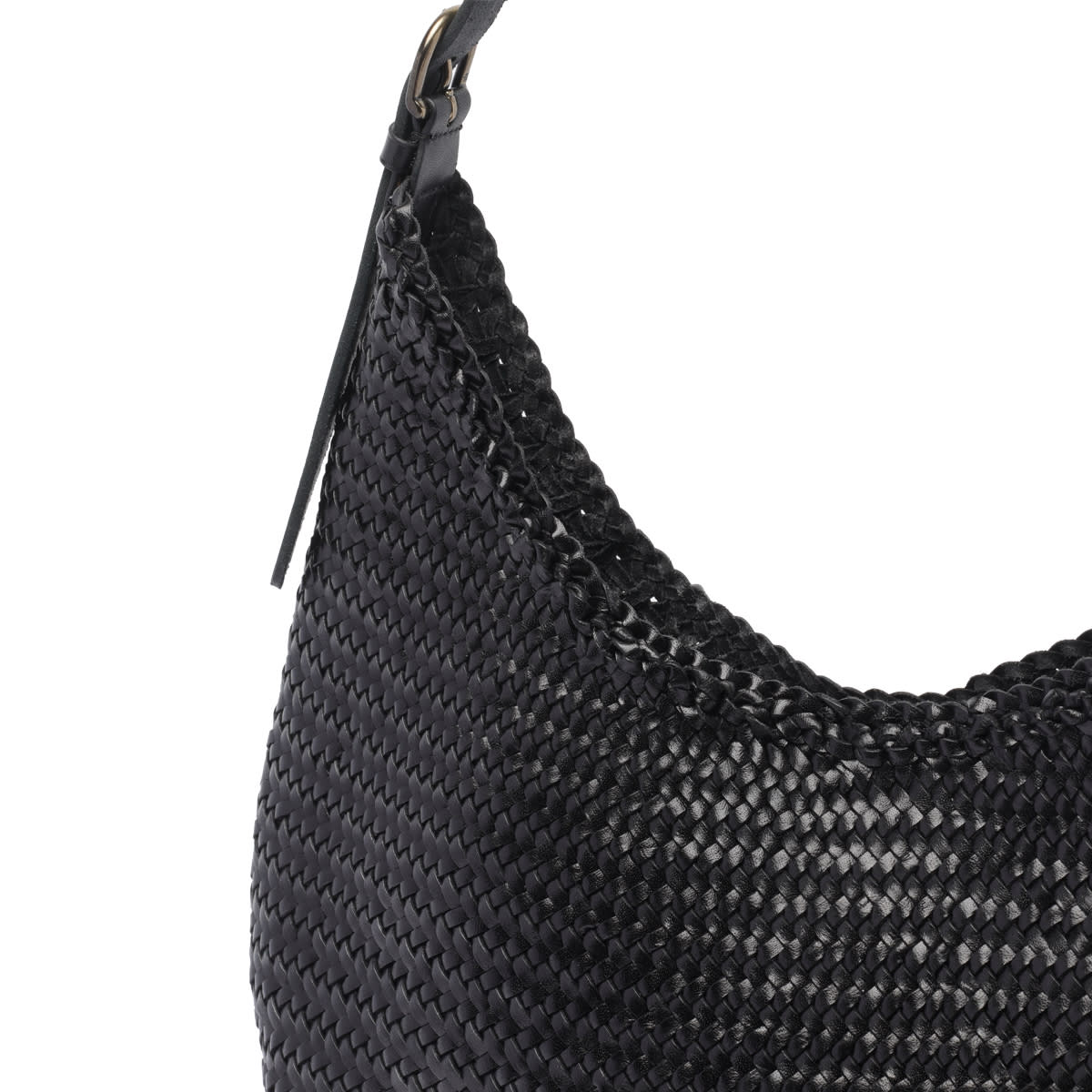 Dragon Diffusion Leather Slouchy Shoulder Bag With Woven Texture