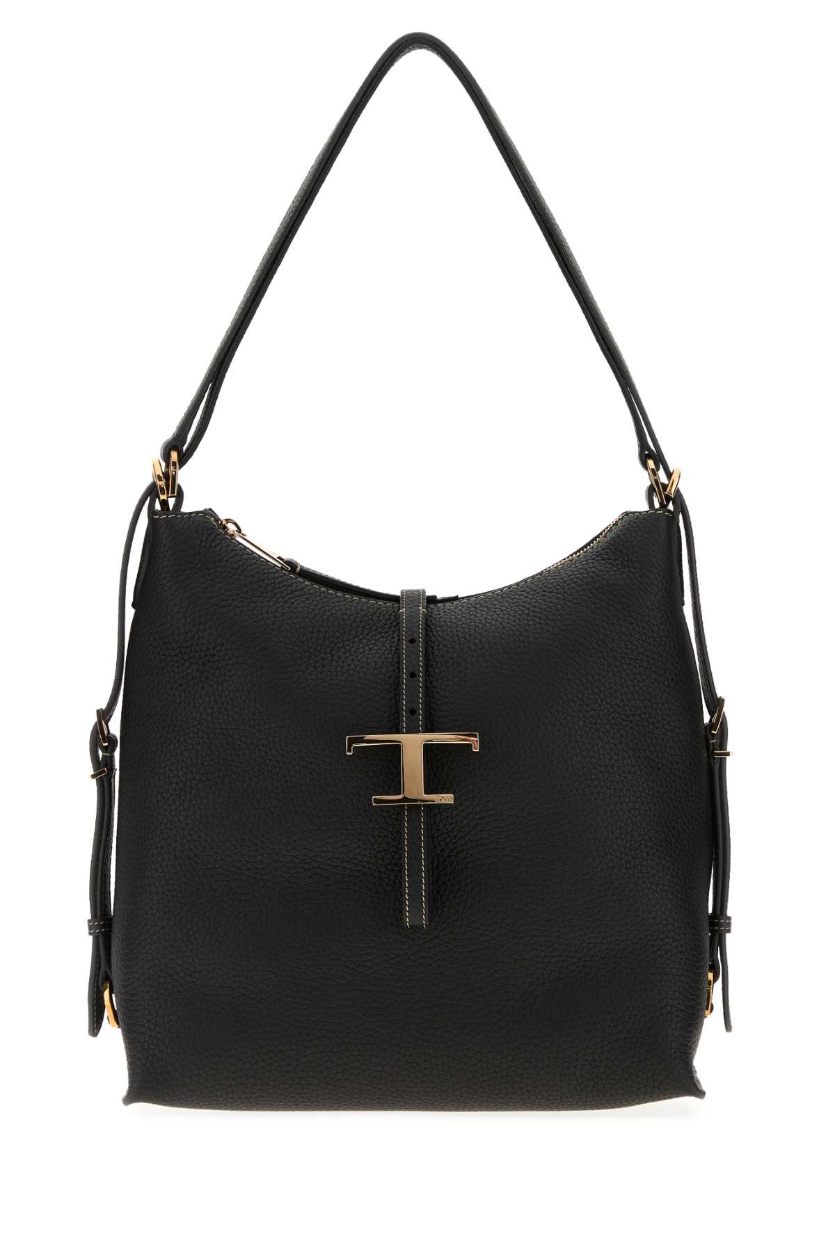 Tod's T Timeless Leather Shoulder Bag In Black
