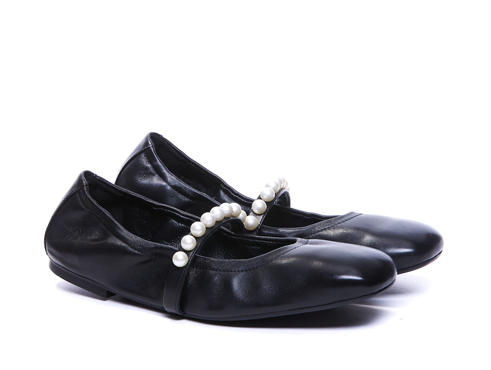 Stuart Weitzman Goldie Flat Ballets In Black