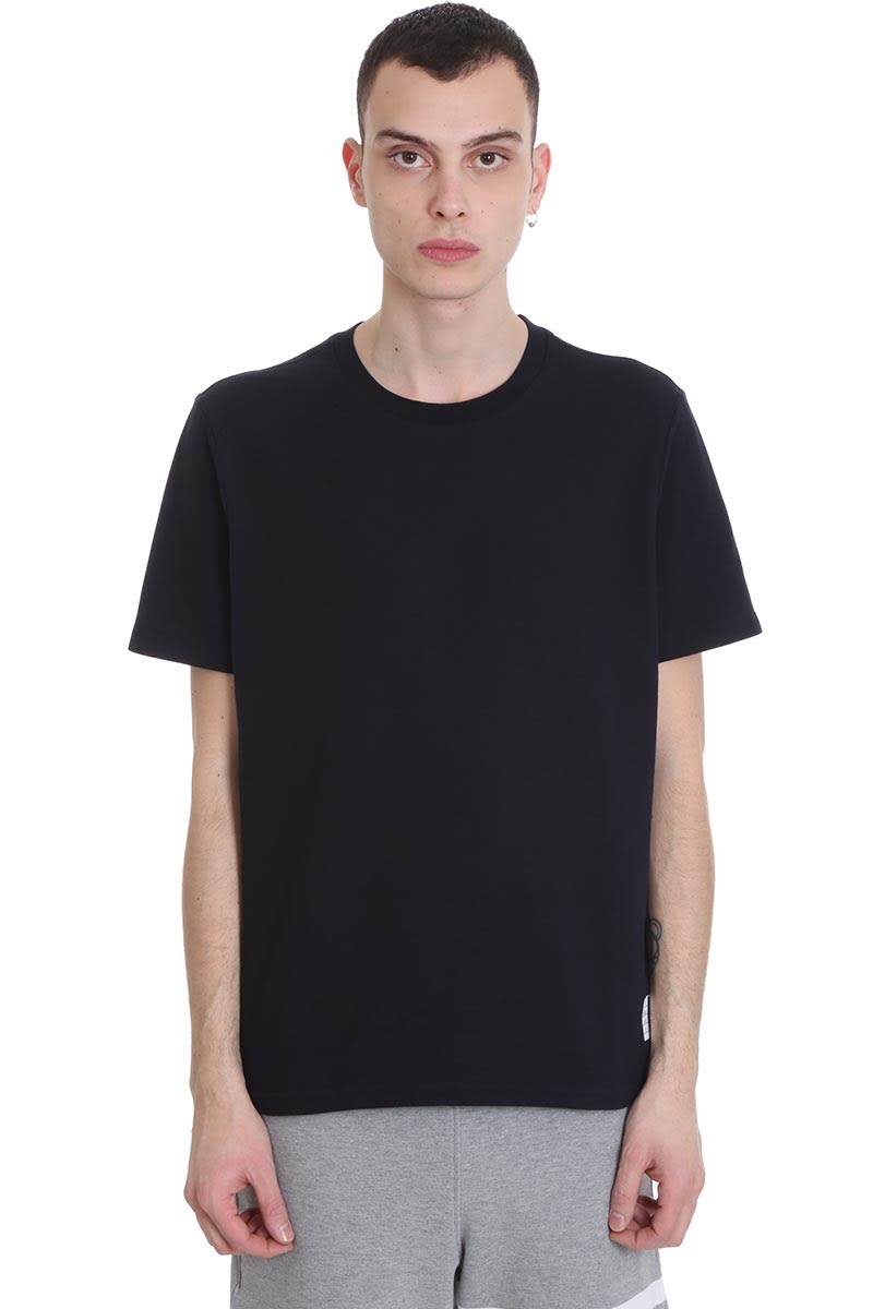 THOM BROWNE T-SHIRT IN BLUE COTTON,11267288