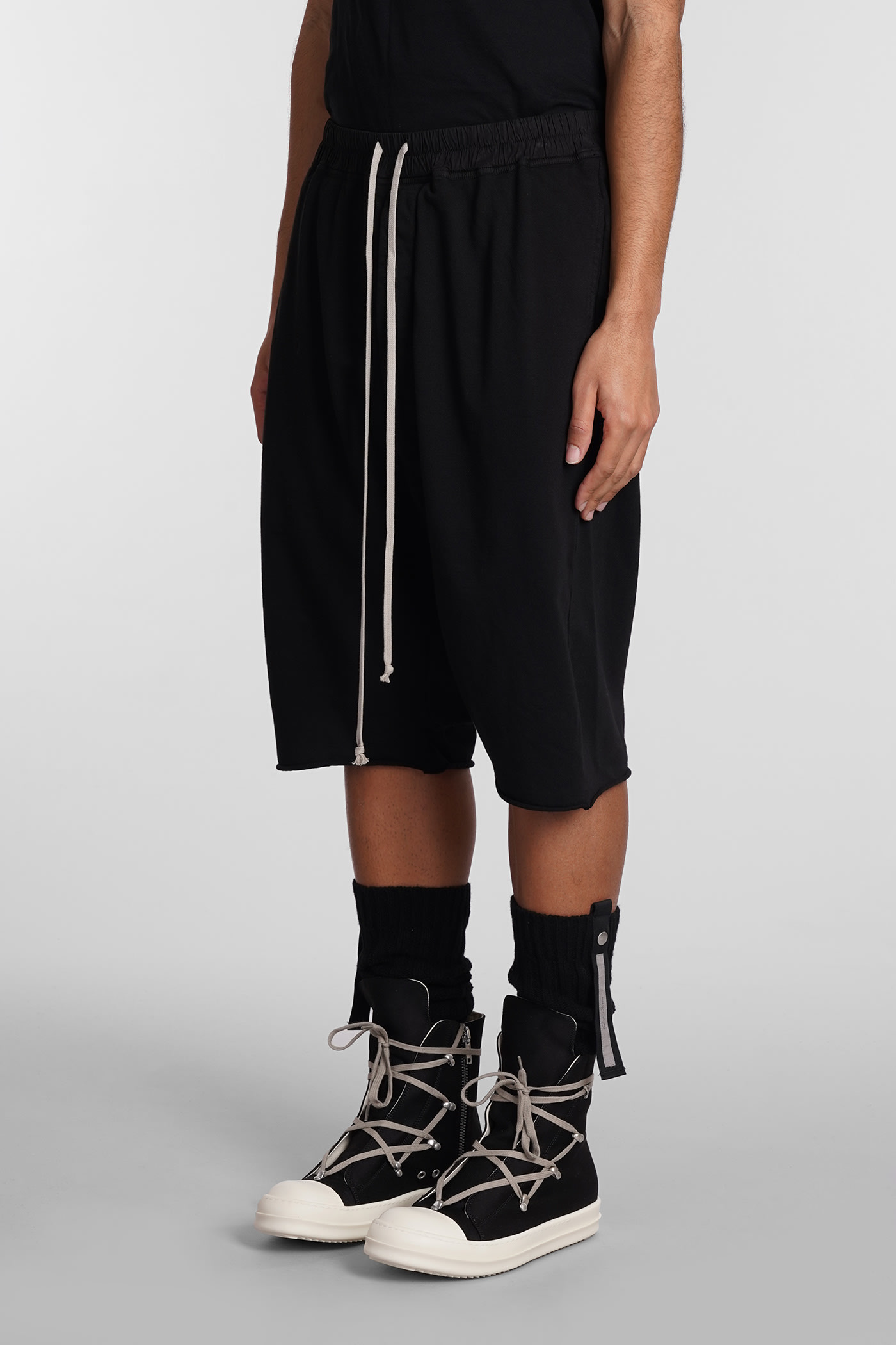 Shop Drkshdw Drawstring Pods Shorts In Black Cotton