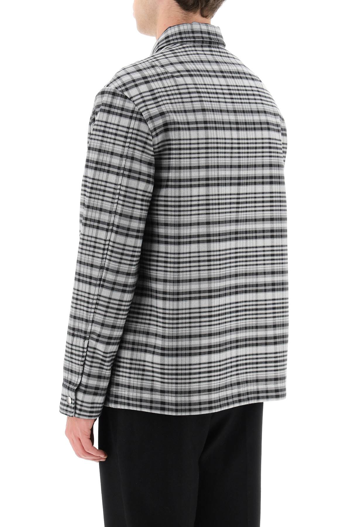 Lanvin Tartan Overshirt Jacket In Shark Grey (grey)