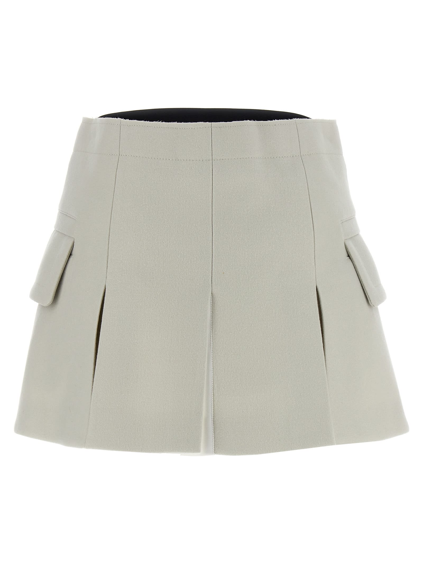 Shop Sacai Melton Skort In Gray