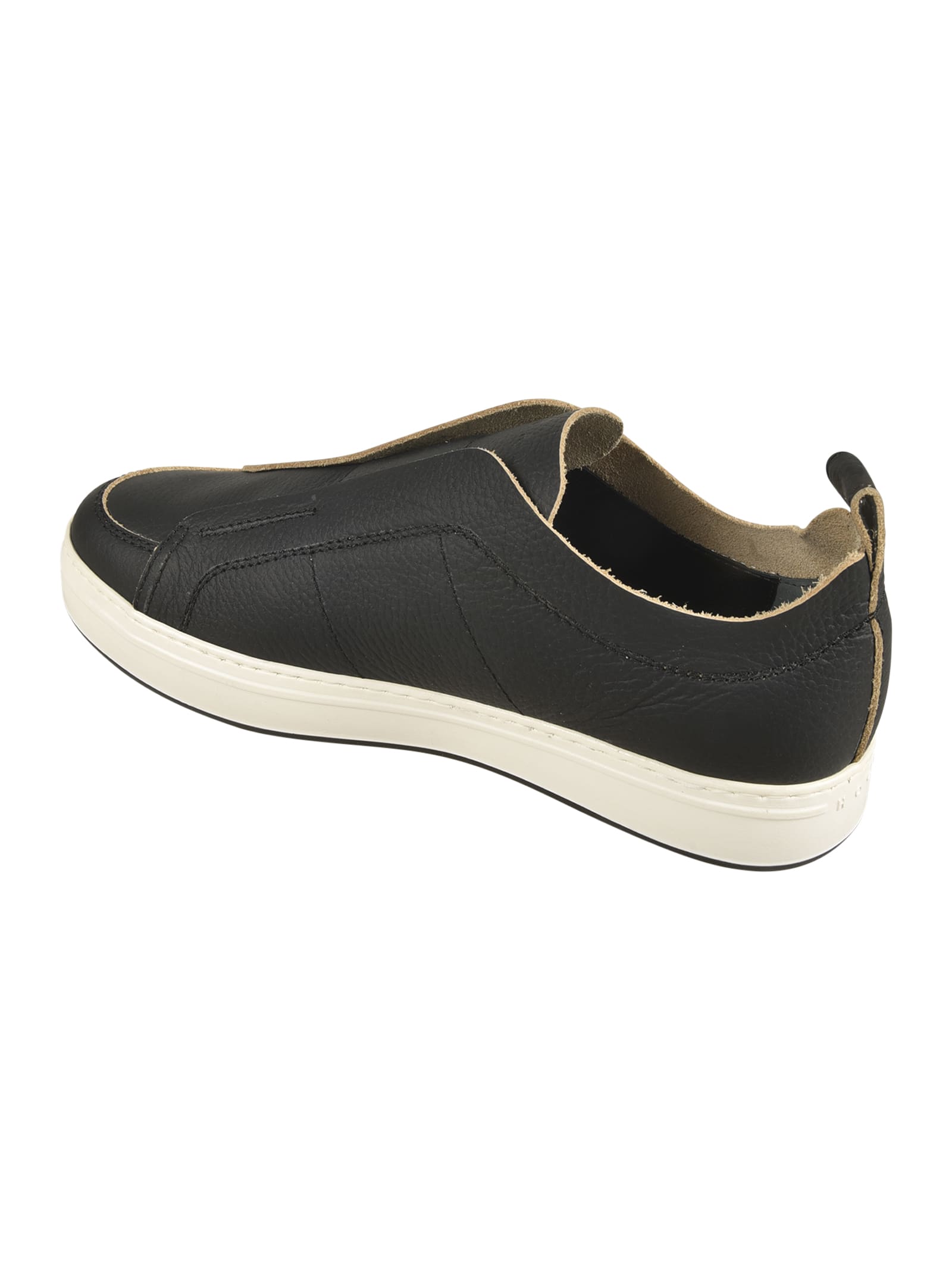 Hogan Black Leather Sneakers With Design In Black
