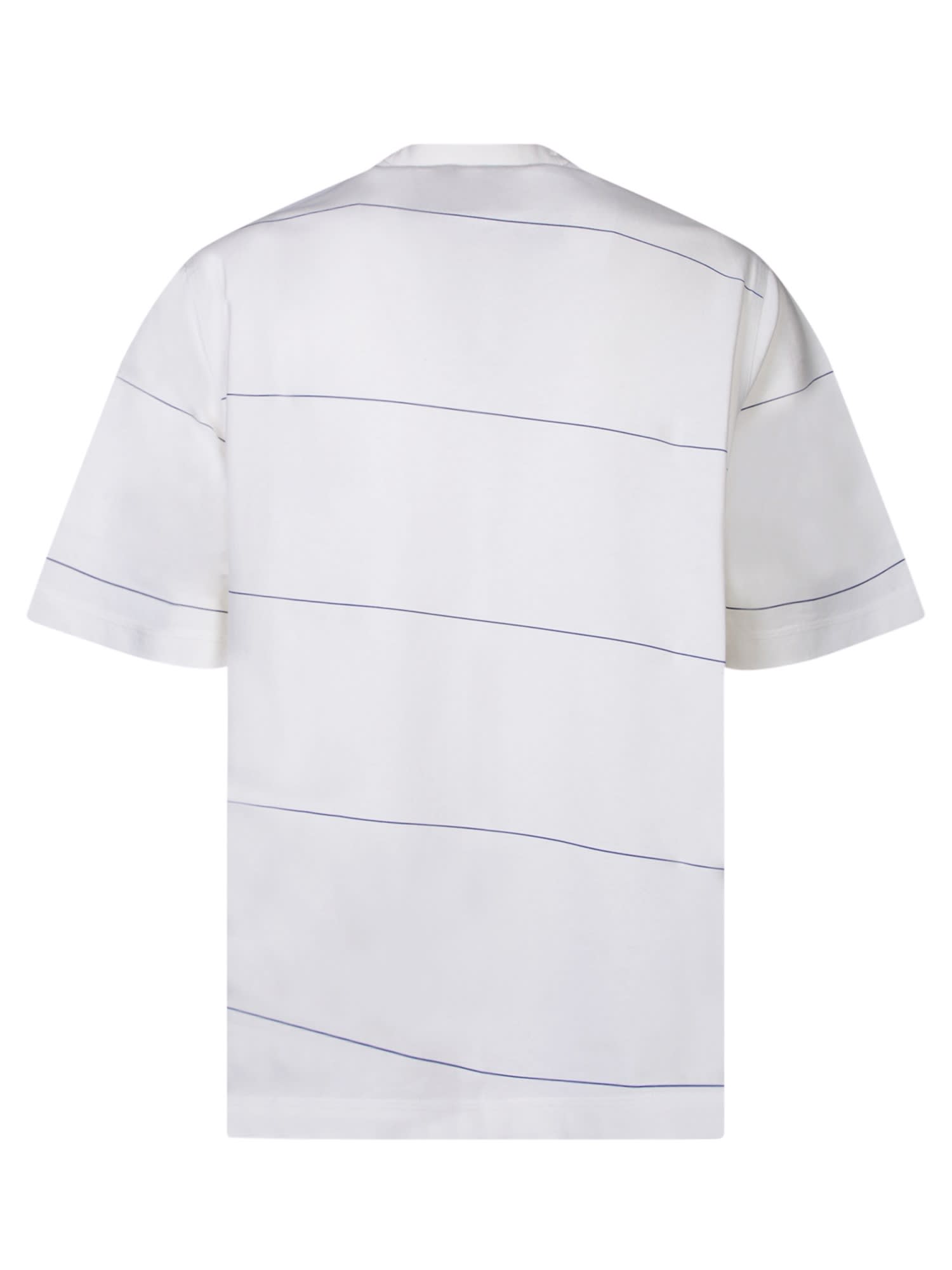 Shop Burberry Striped White T-shirt