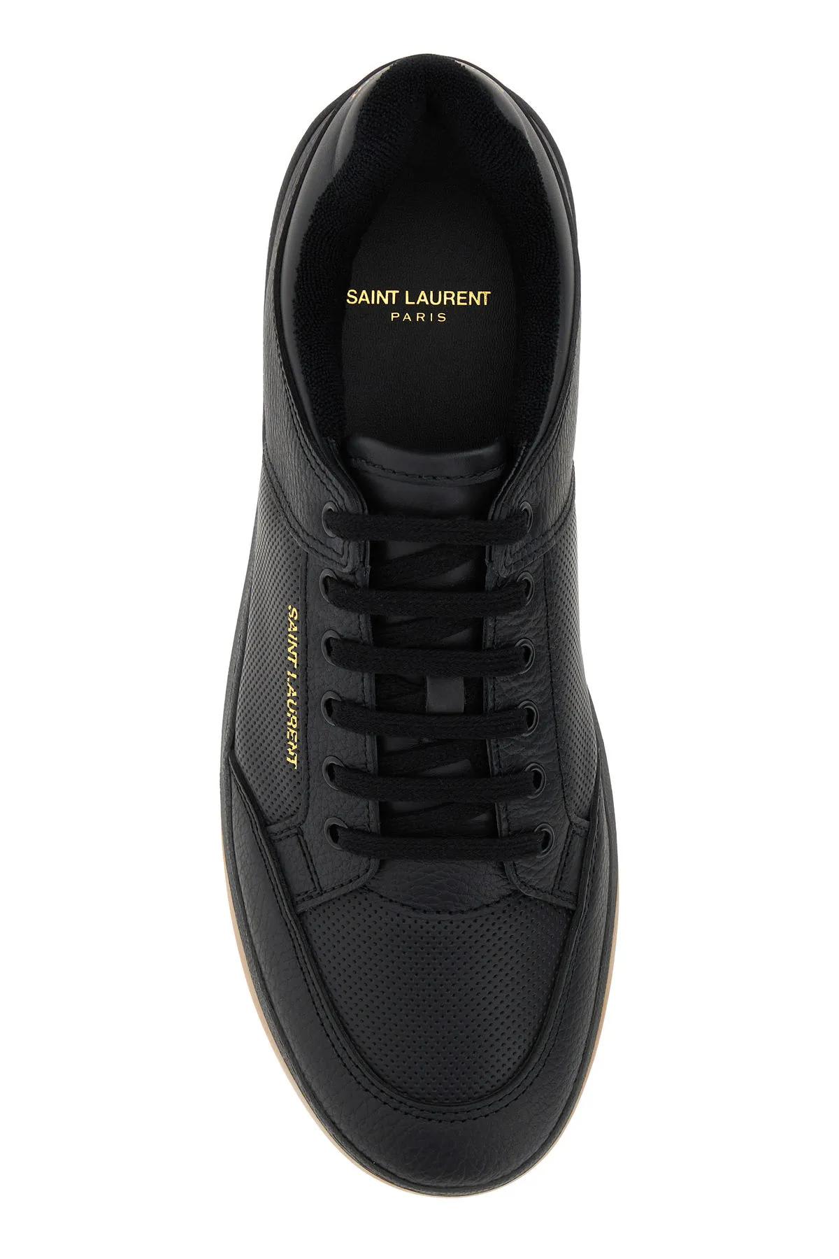 Shop Saint Laurent Black Leather Sneakers