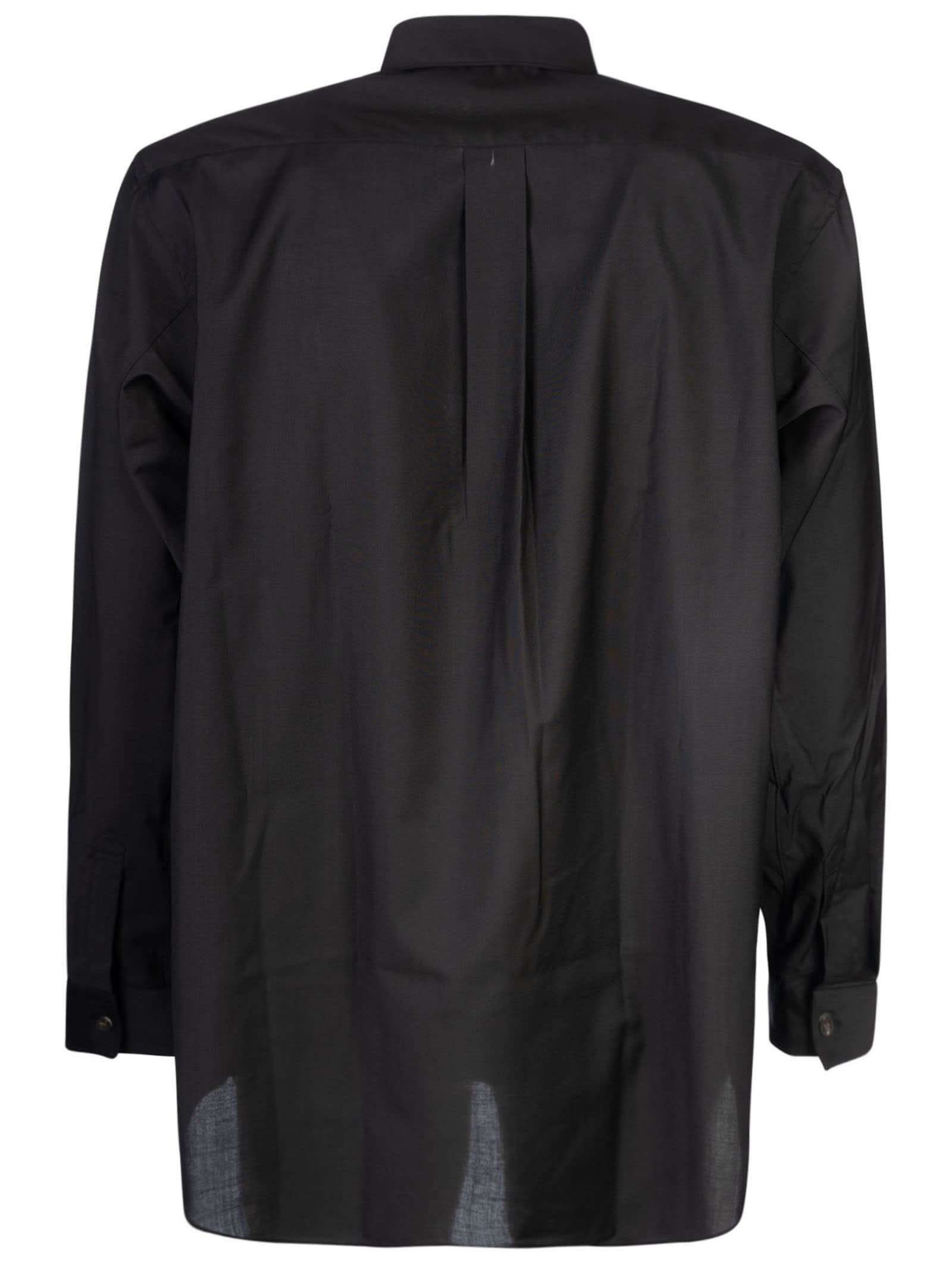 Shop Comme Des Garçons Shirt Patched Pocket Plain Shirt In Black
