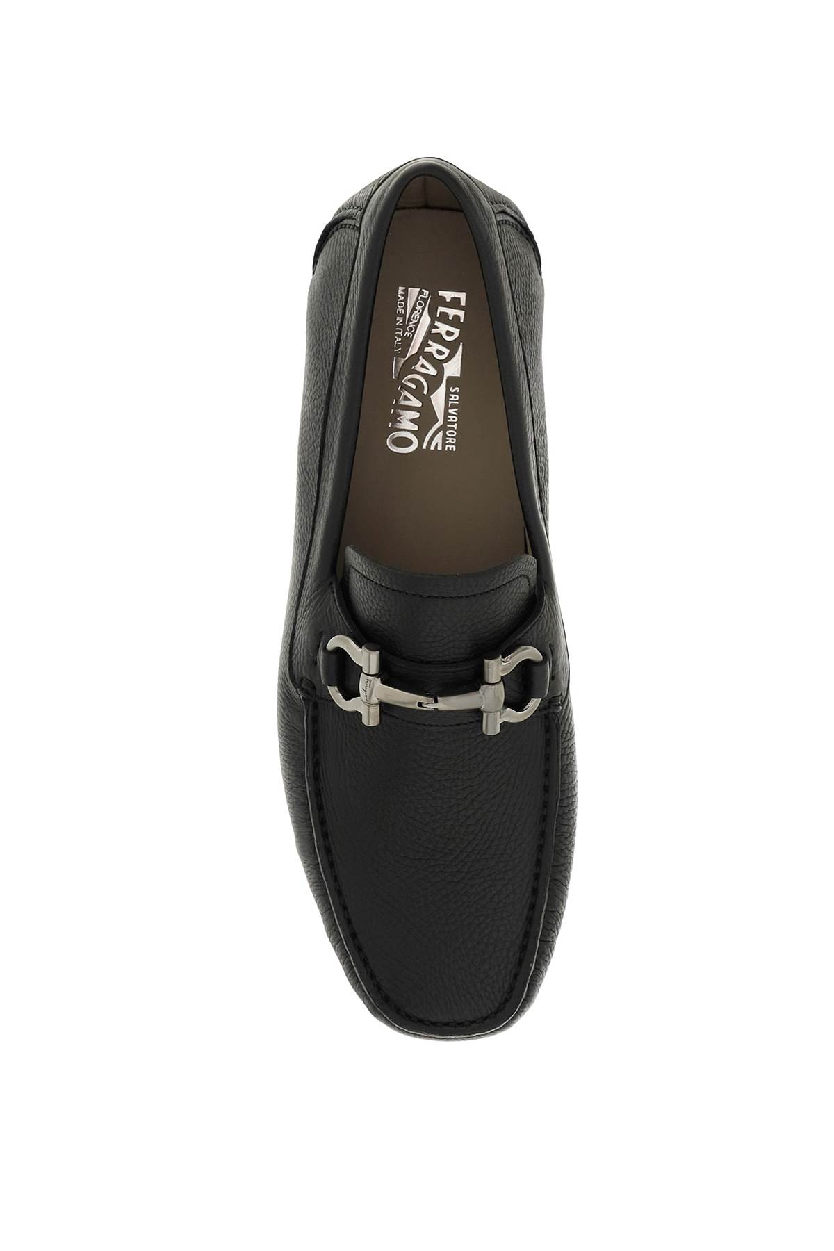 Shop Ferragamo Parigi Leather Mocassins In Black