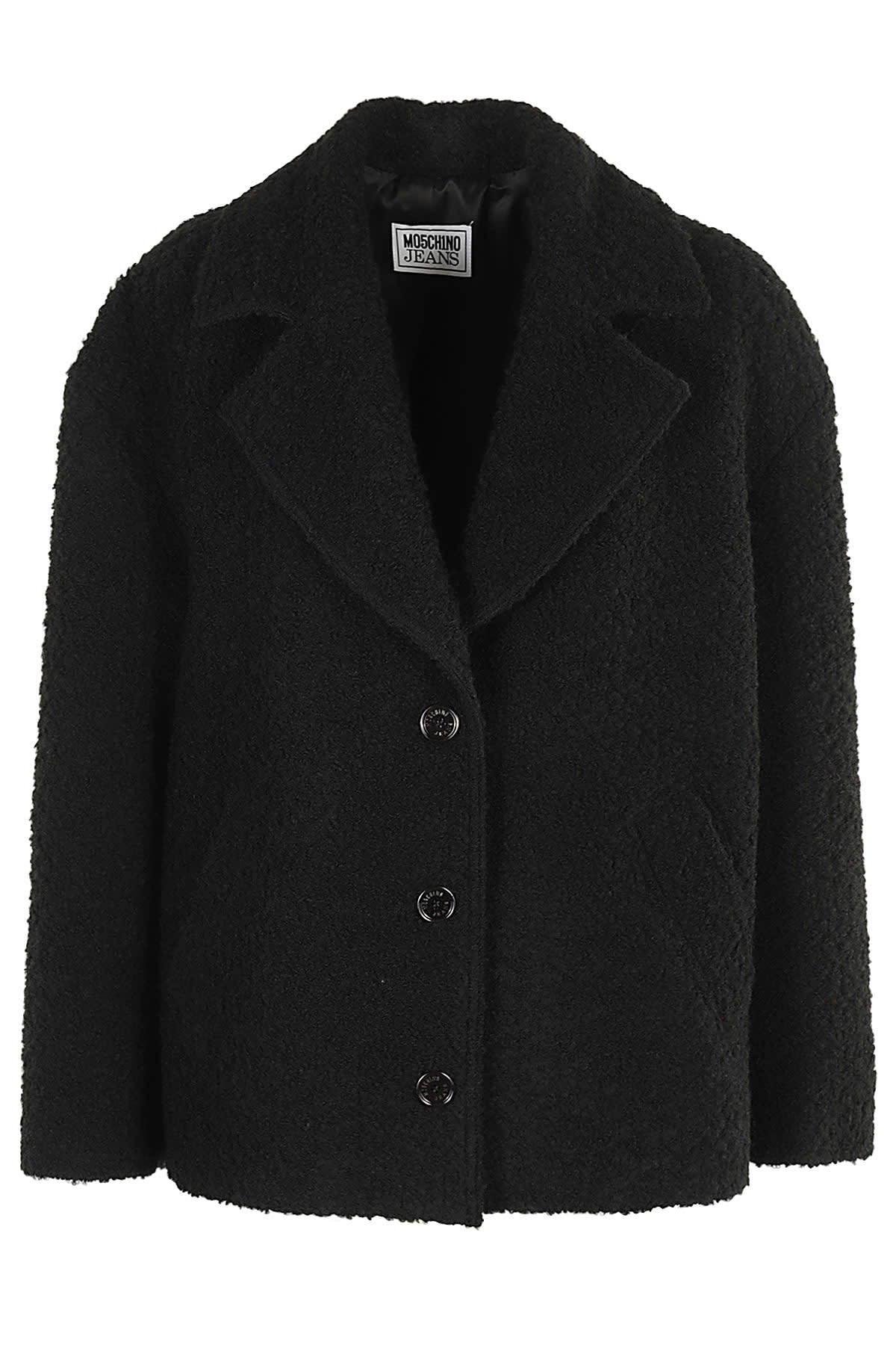 Shop M05ch1n0 Jeans Cappotto Boucle In Nero