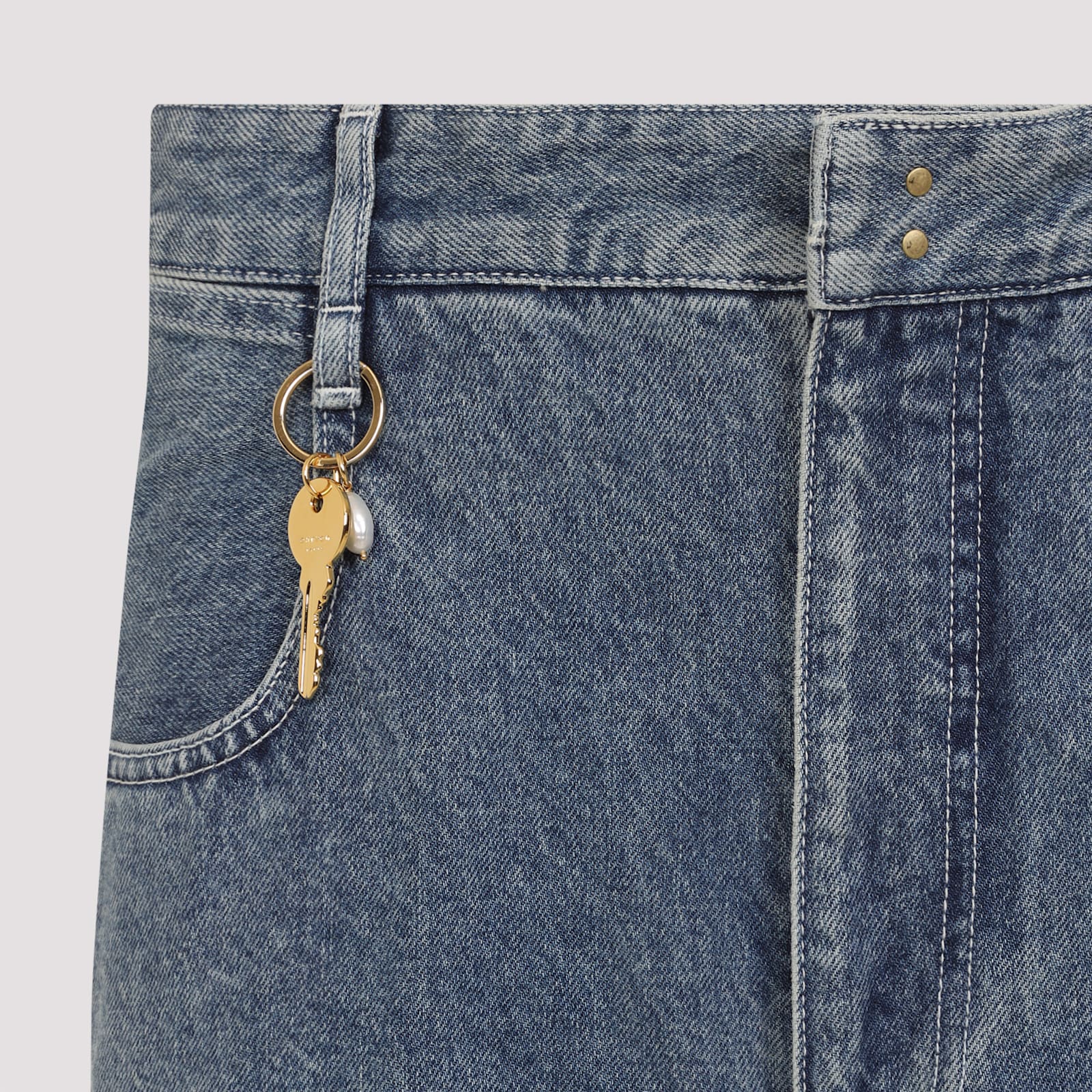 Shop Carven Tr201 Wide Leg Trousers In Washed Denim