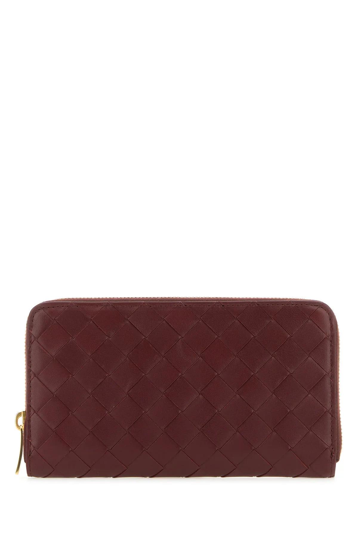 Shop Bottega Veneta Burgundy Nappa Leather Intrecciato Wallet In Red