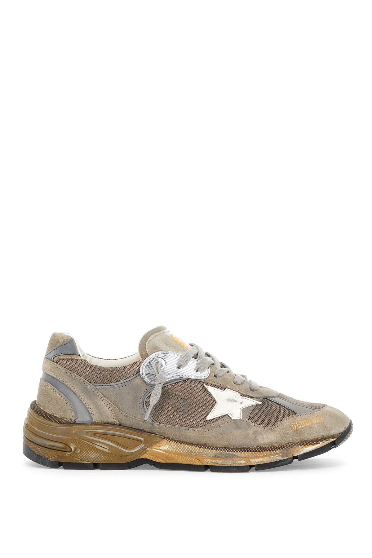 Shop Golden Goose Dad-star Sneakers In Taupe/silver/white (grey)