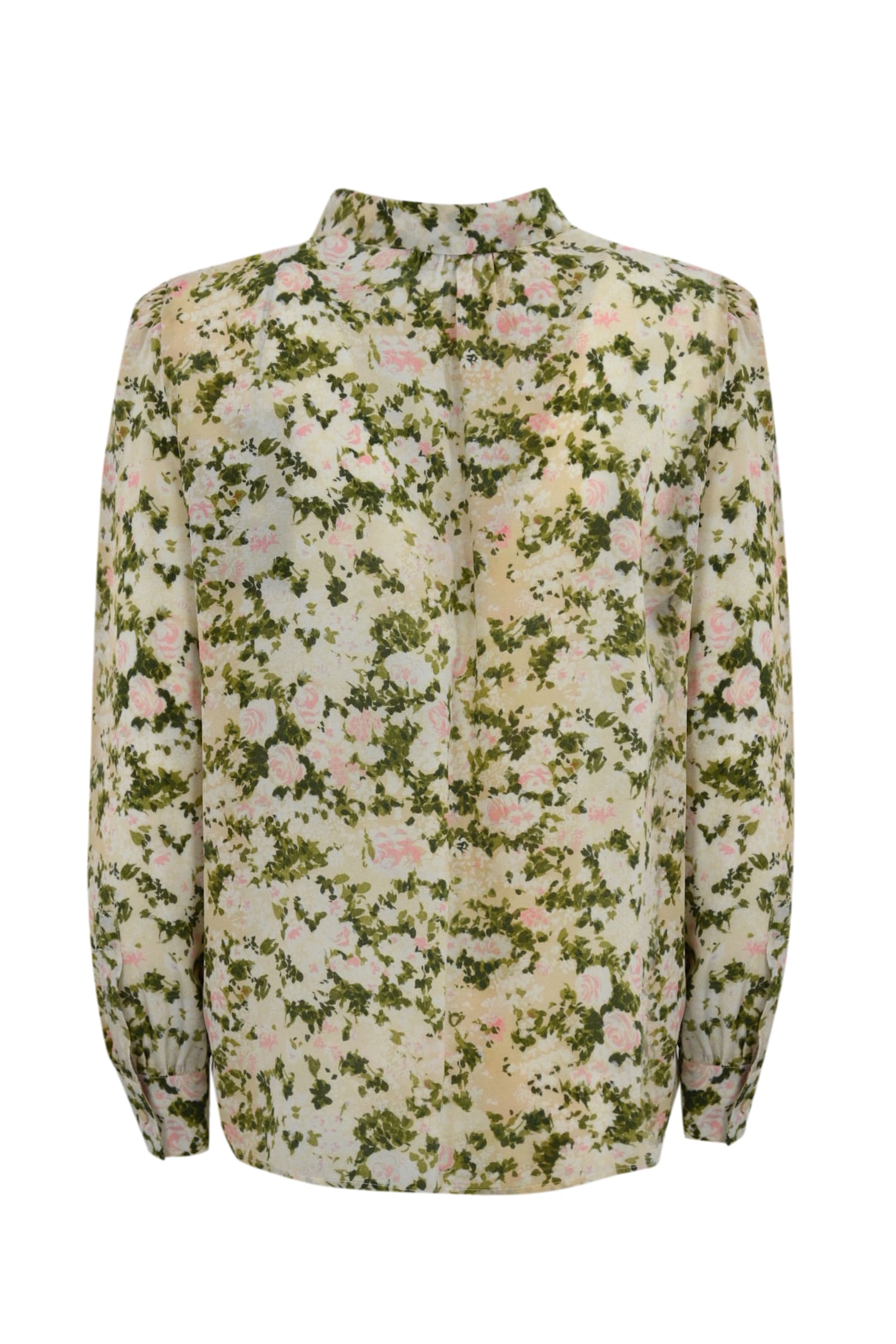 Weekend Max Mara Vals Silk Shirt With Bow In Multi