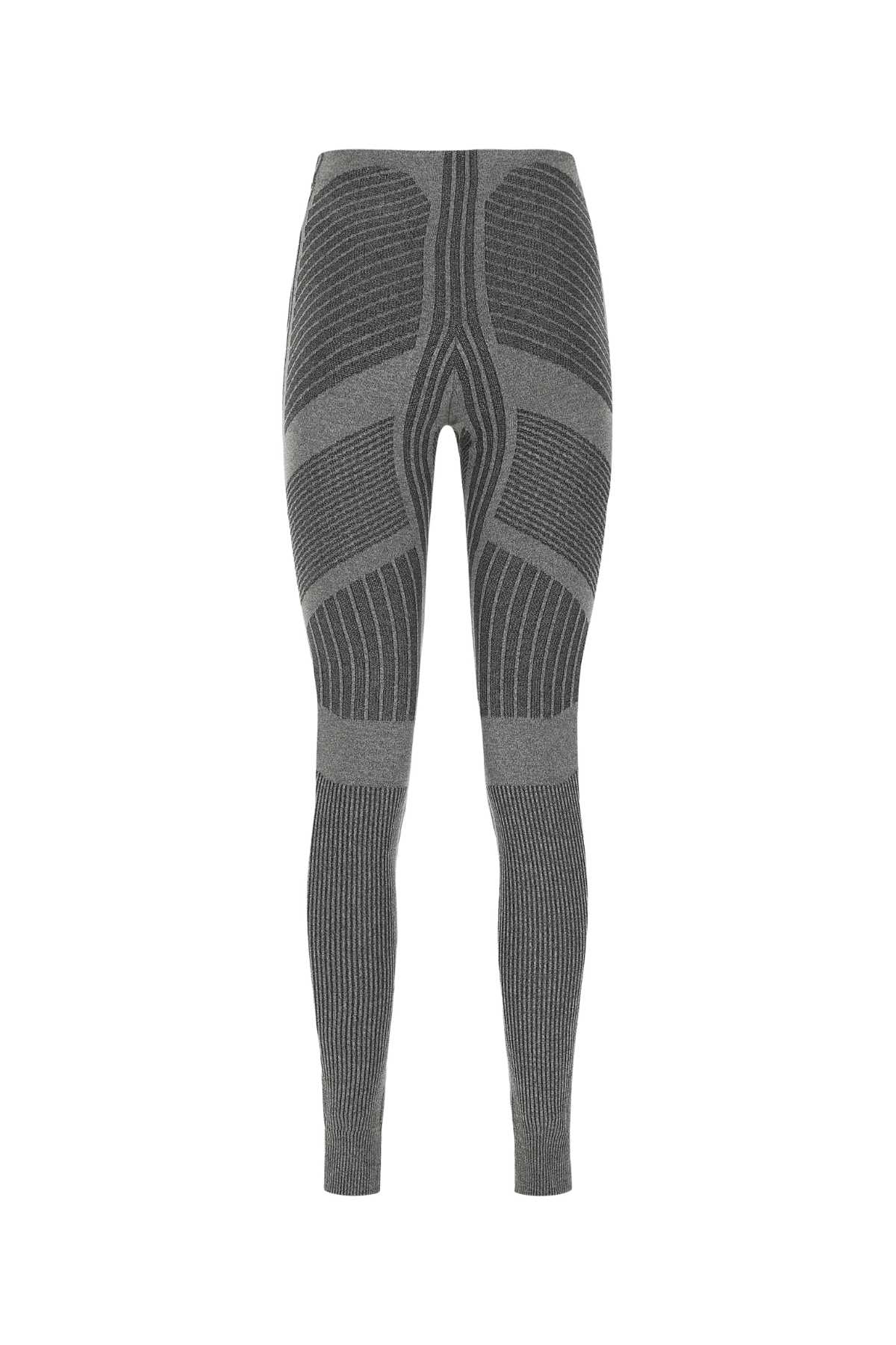 Shop Prada Grey Stretch Polyester Blend Leggings In F0684