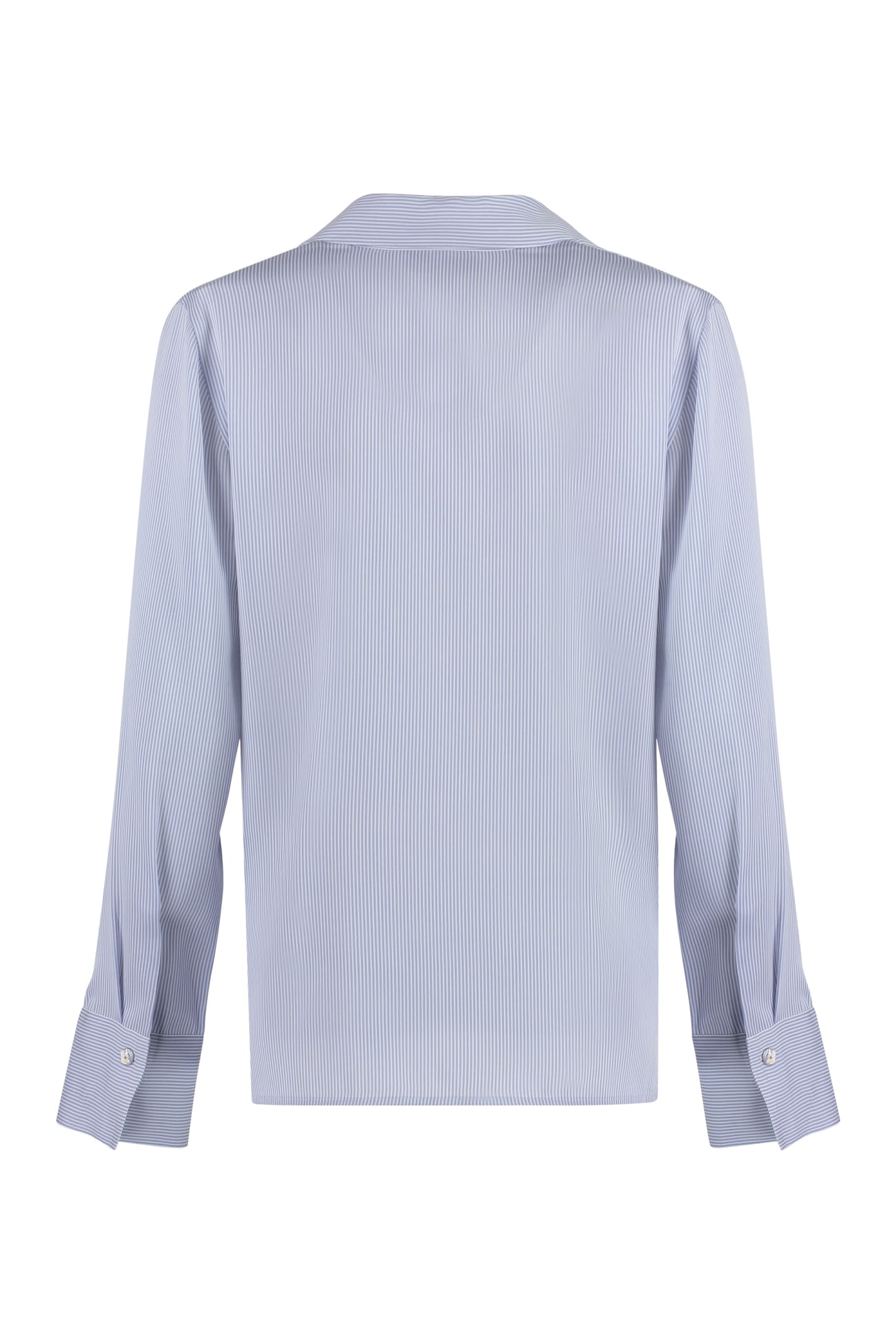 Vince Silk Blouse In Light Blue