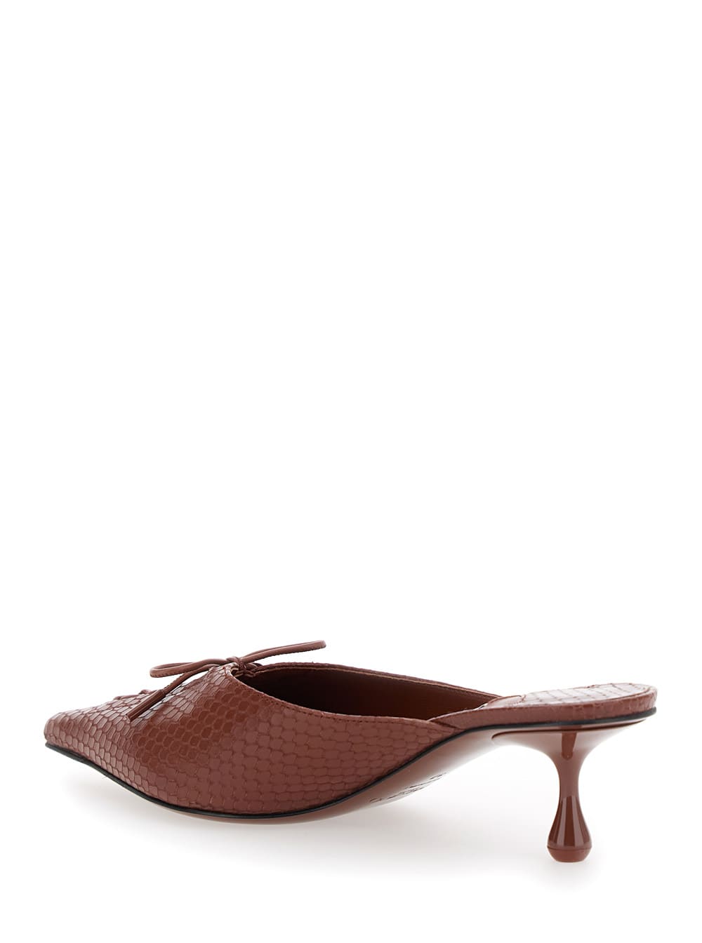Jimmy Choo Scarlett 50 Leather Snake-print Mules In Brown
