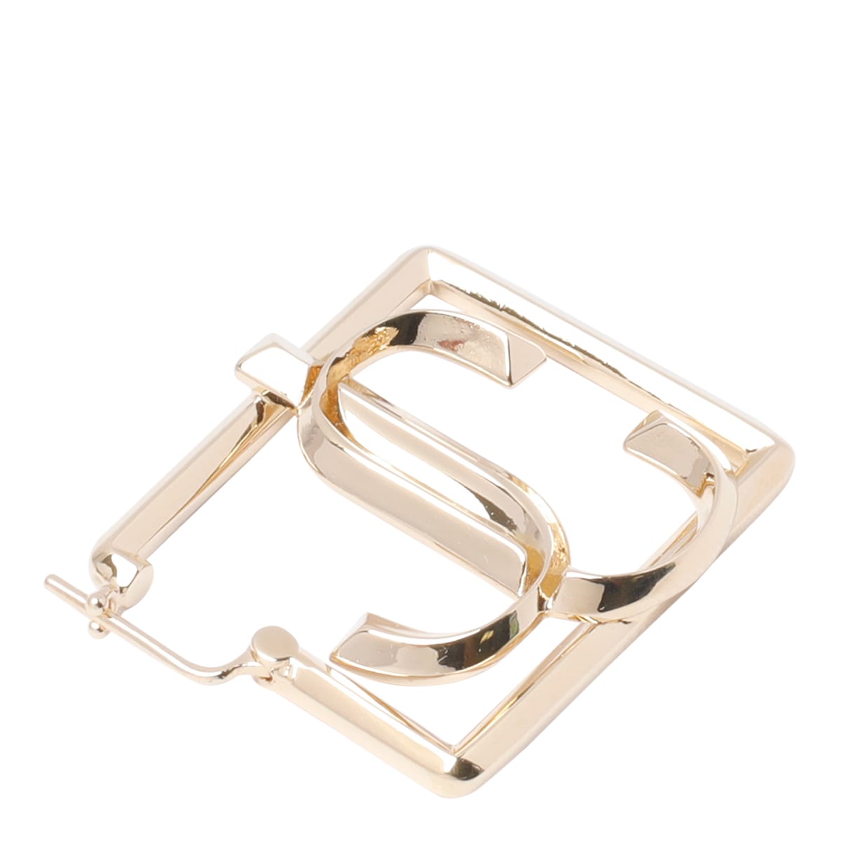 Shop Jimmy Choo Square Jc Earrings In Golden