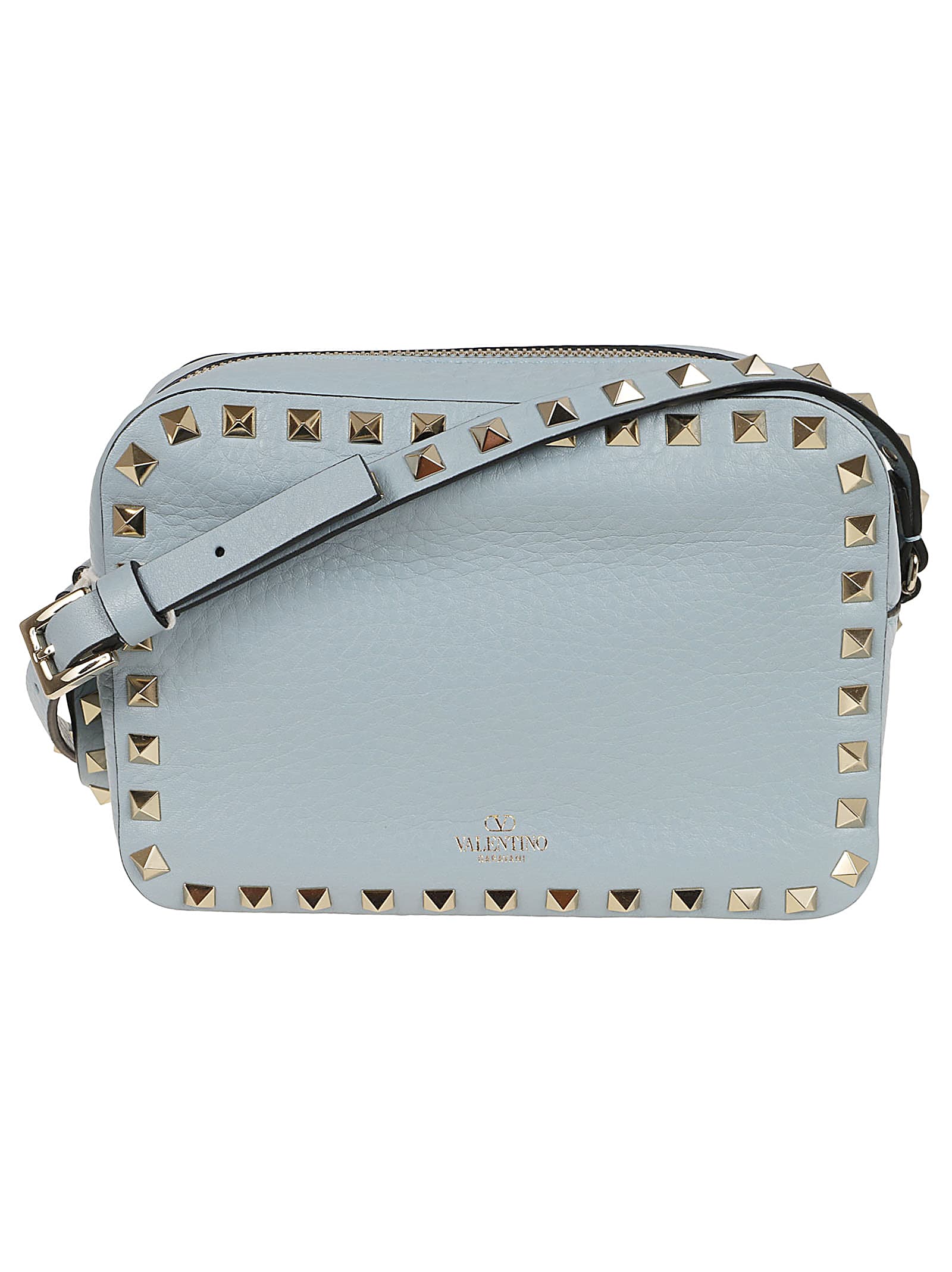 Shop Valentino Cross Body Bag Rockstud In Blu Porcellana