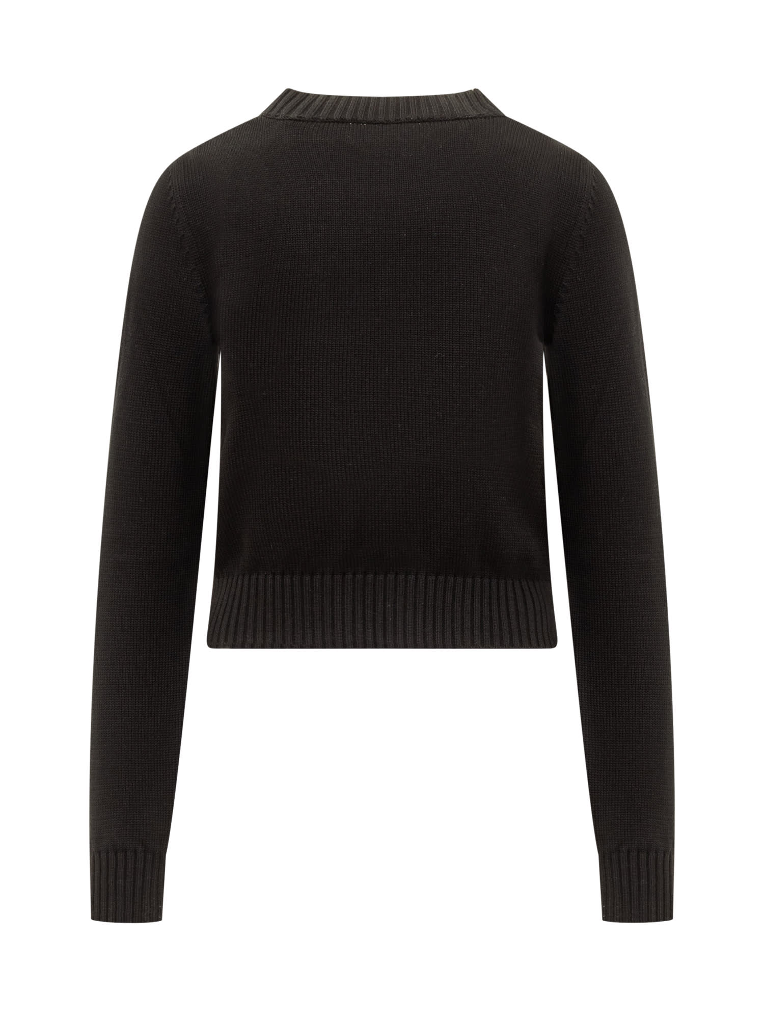 Shop Palm Angels Sweater With Logo In Nero
