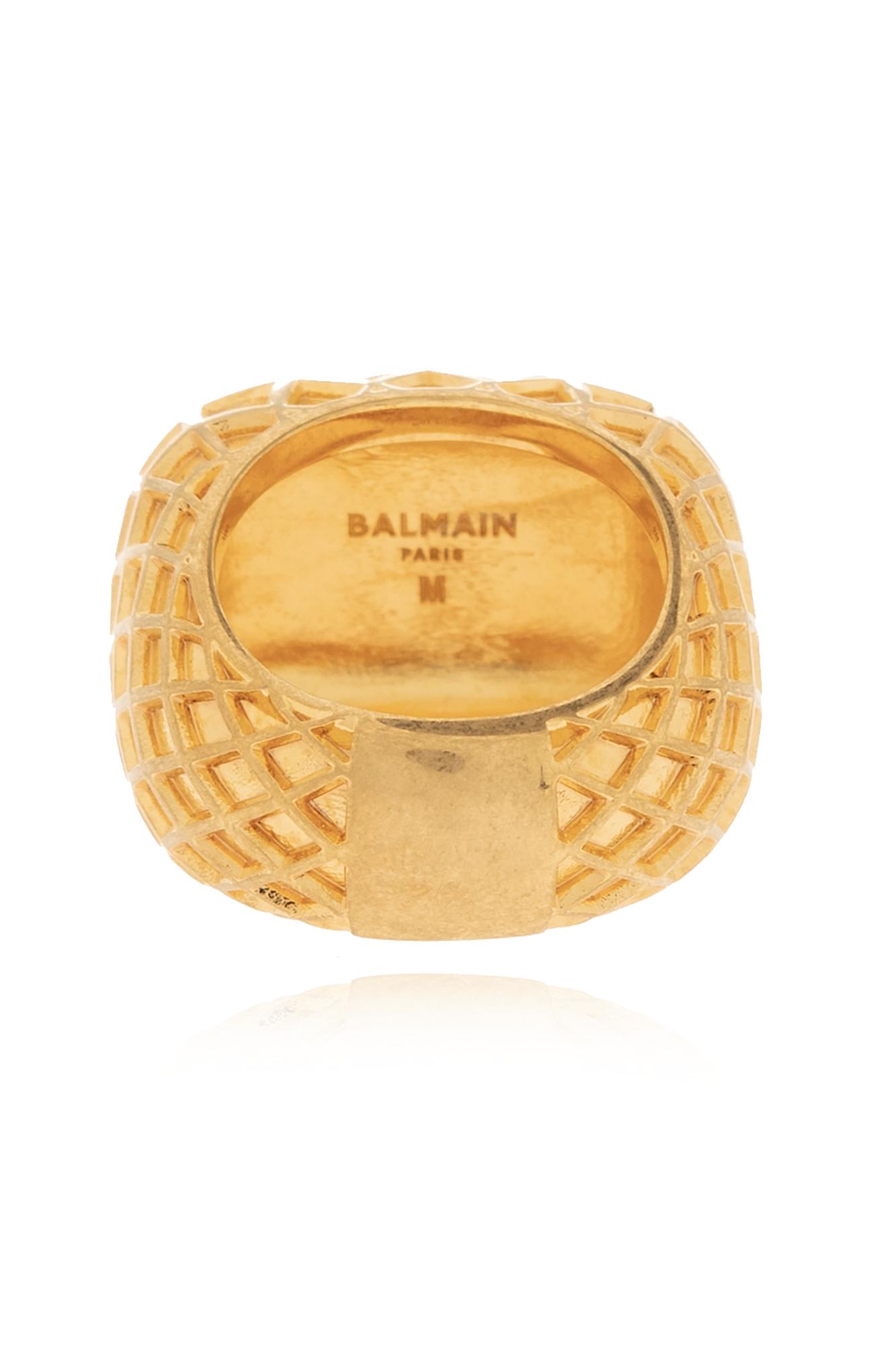 Shop Balmain Brass Ring In Gold
