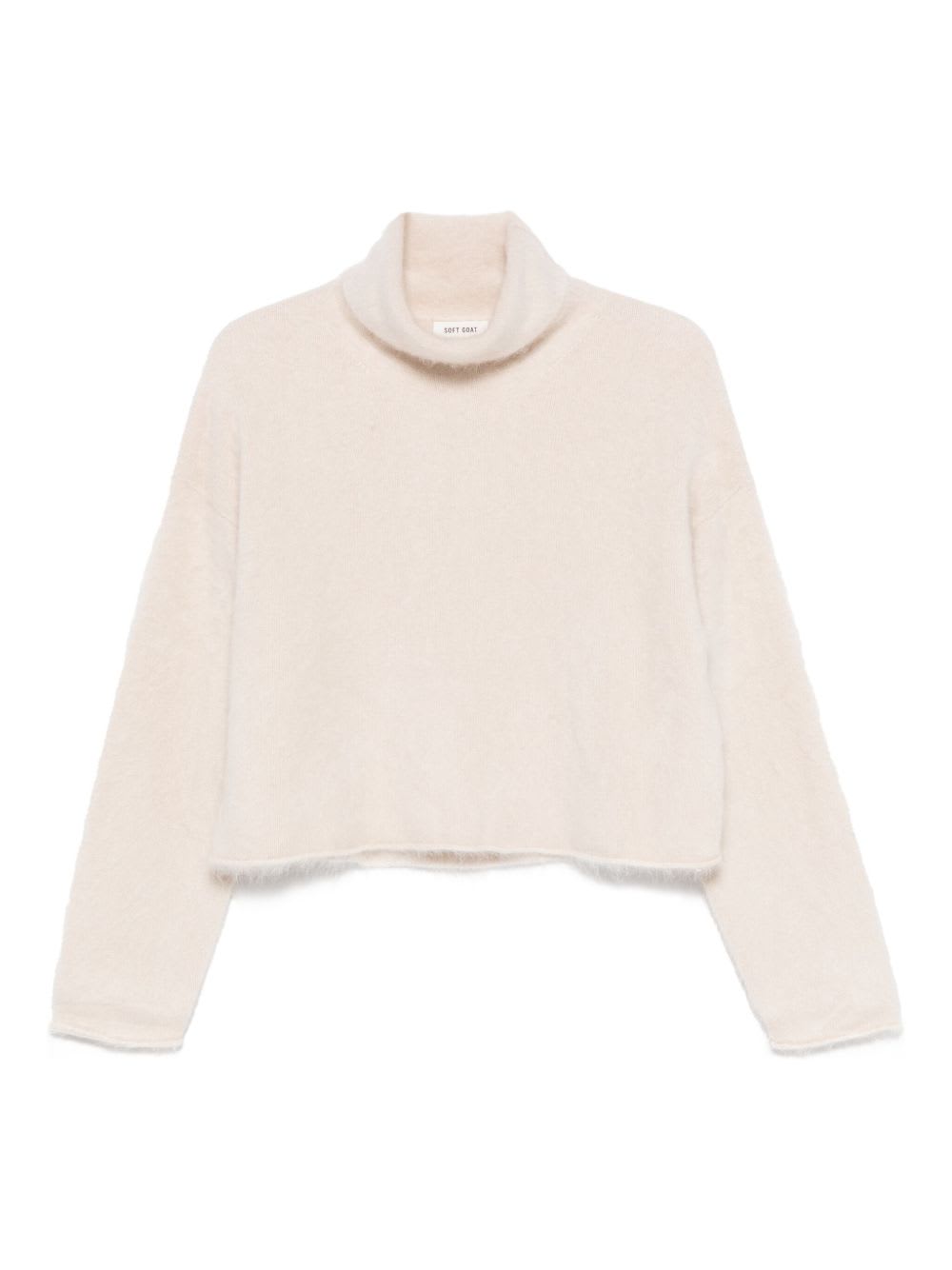 Goat Cashmere Turtle-neck Jumper In White