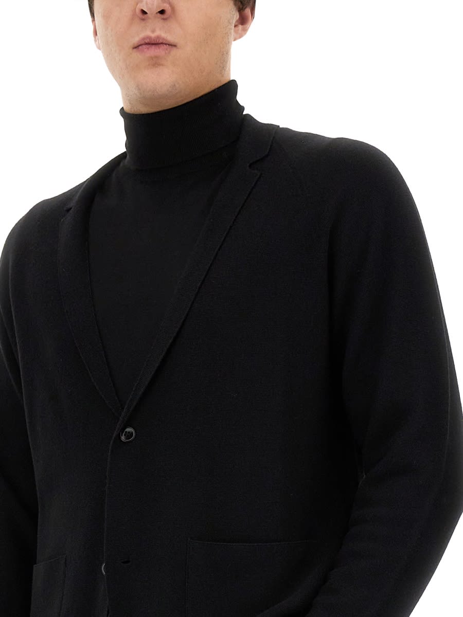 Shop Lardini Knitted Jacket In Black