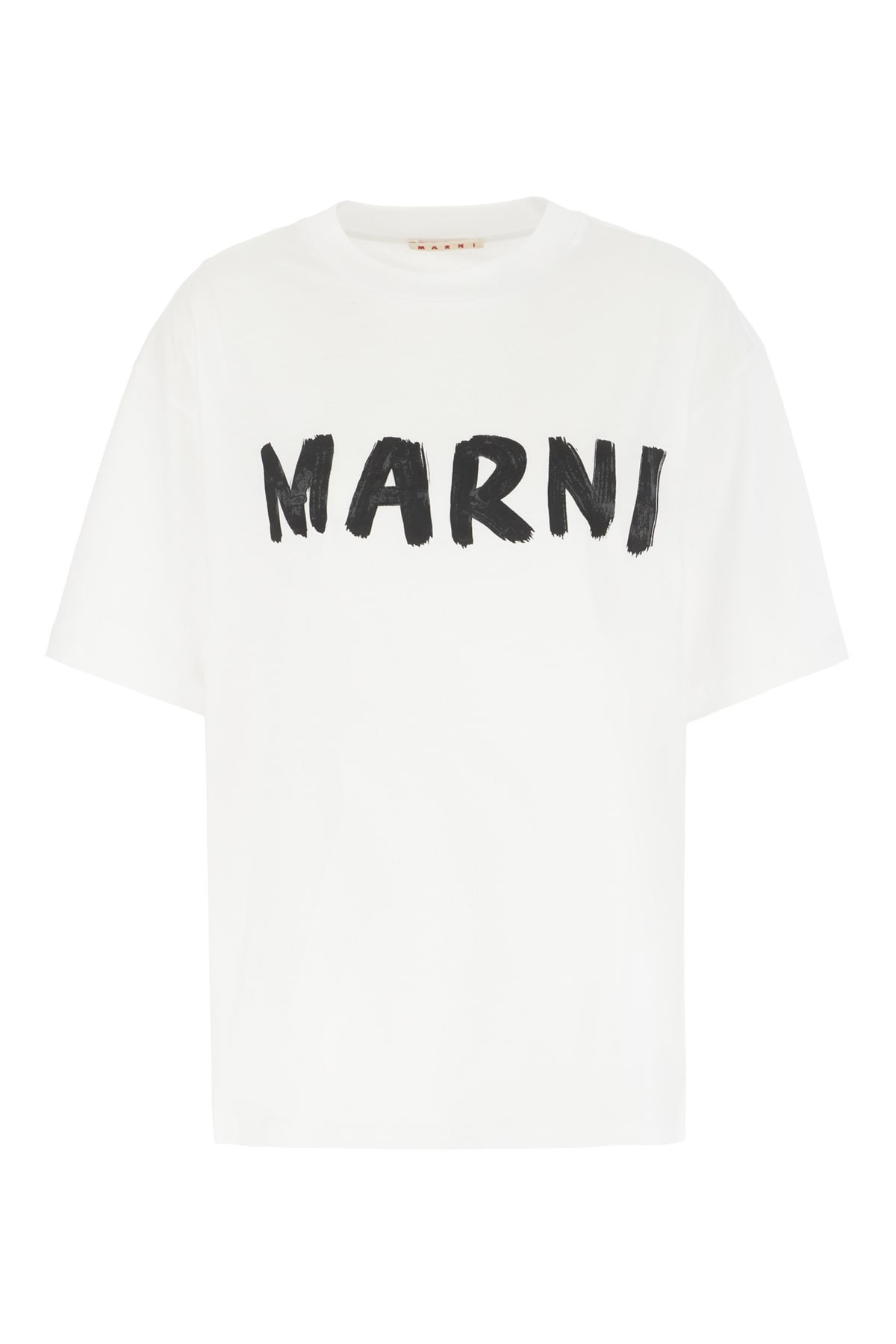 Shop Marni White Cotton T-shirt In Lily White