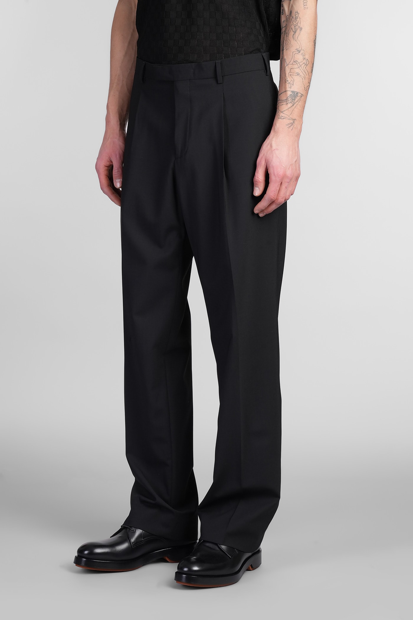 A Paper Kid Man Pants Black Size L Cotton In Black