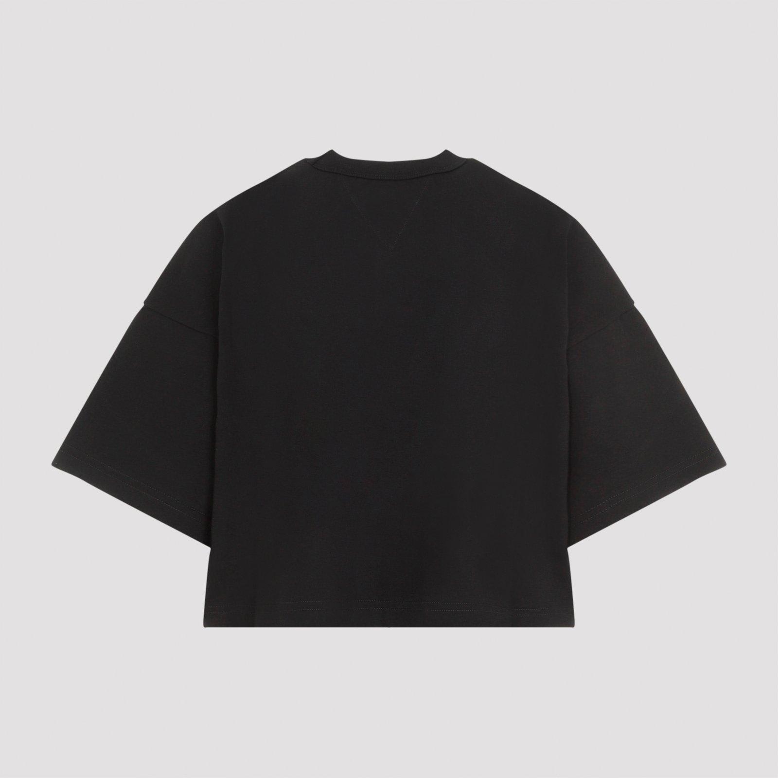 Shop Bottega Veneta Bv Embroidered Cropped T-shirt In Nero