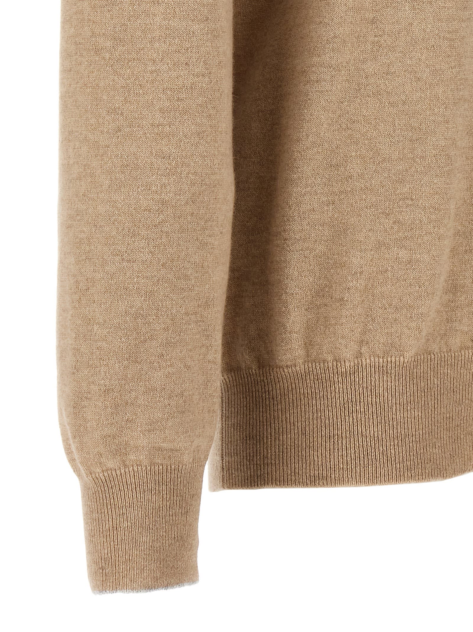 Shop Brunello Cucinelli Cashmere Turtleneck Sweater In Beige