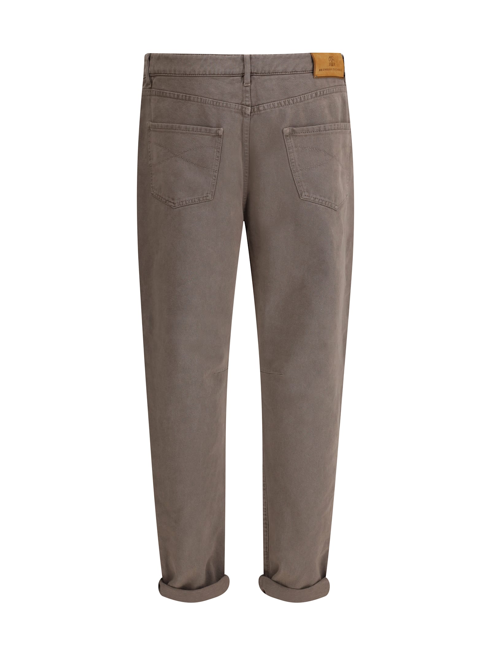 Brunello Cucinelli Dyed Denim Pants In Brown