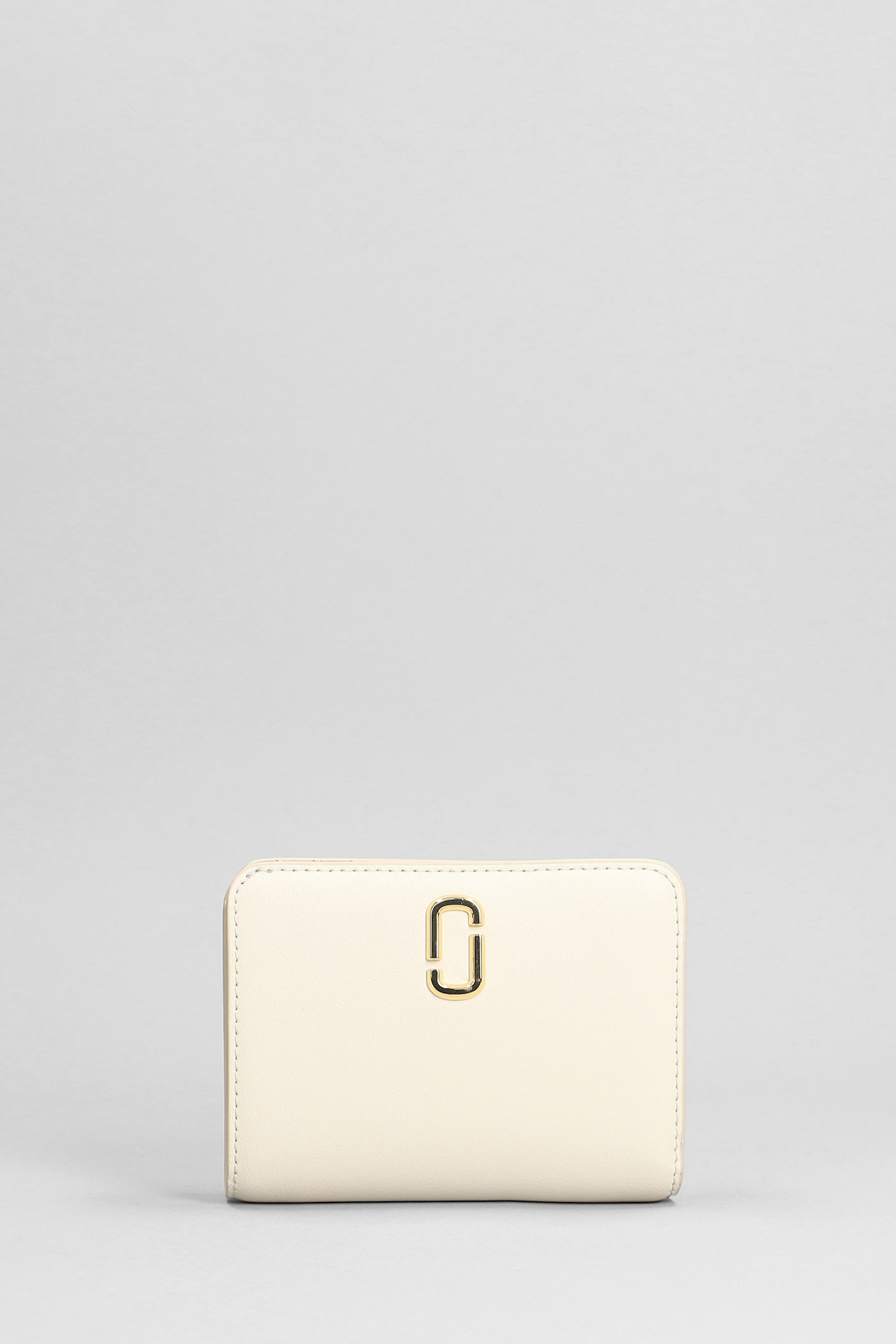 Marc Jacobs The Mini Compact Wallet In White Leather