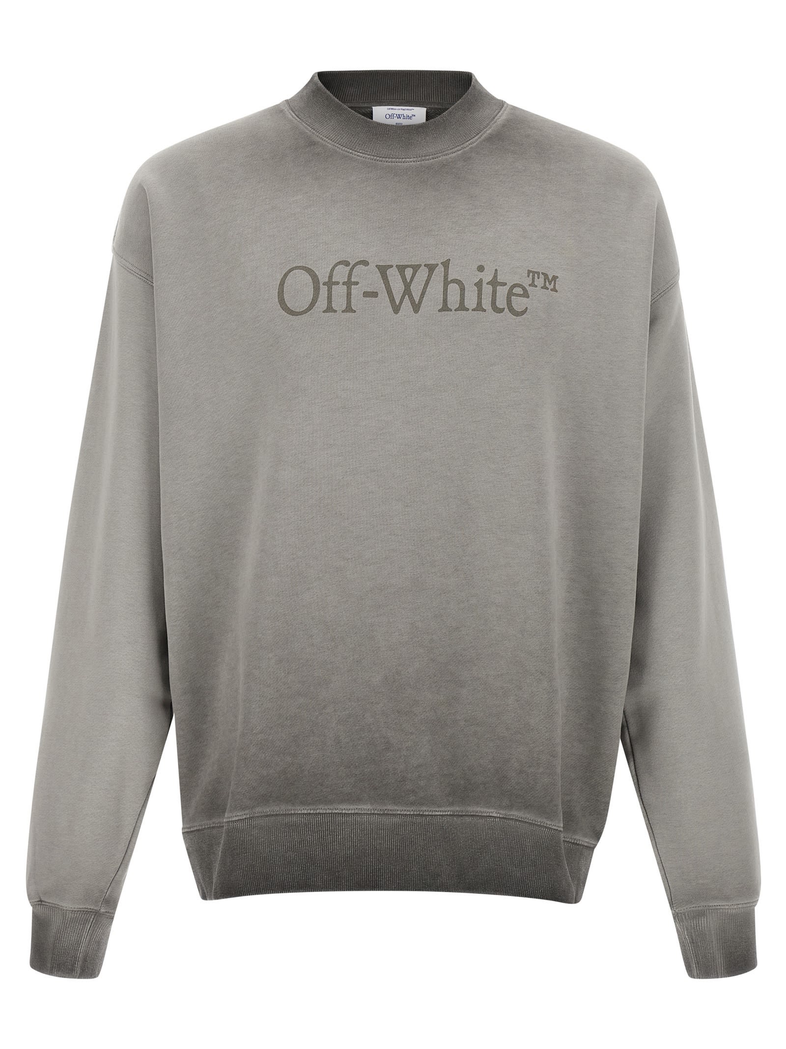 Off-white Gradient Design Cotton Crew Neck Sweatshirt In Blue