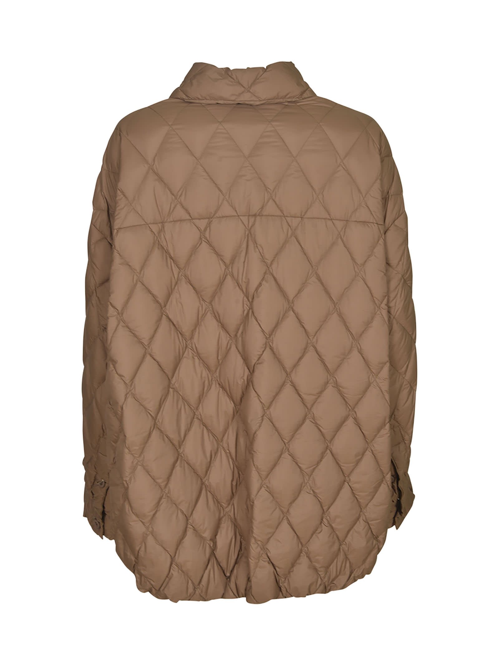 Shop Jnby Quilted Buttoned Jacket In Brown