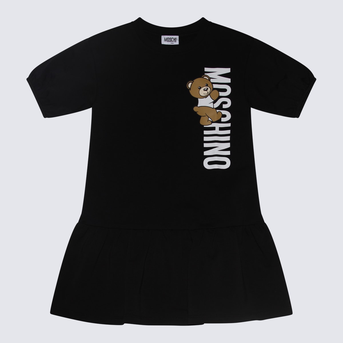 Moschino Kids' Black Cotton Teddy Bear Dress