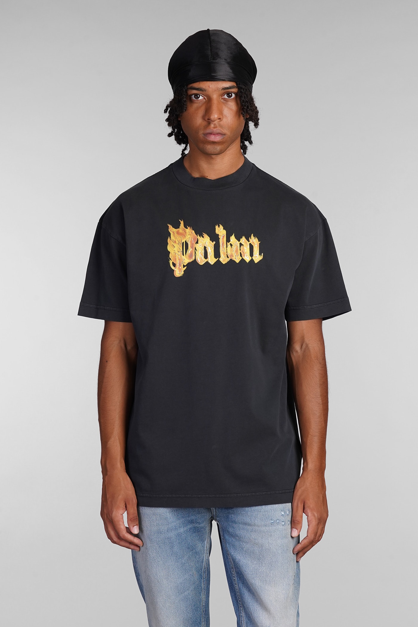 Shop Palm Angels T-shirt In Black Cotton