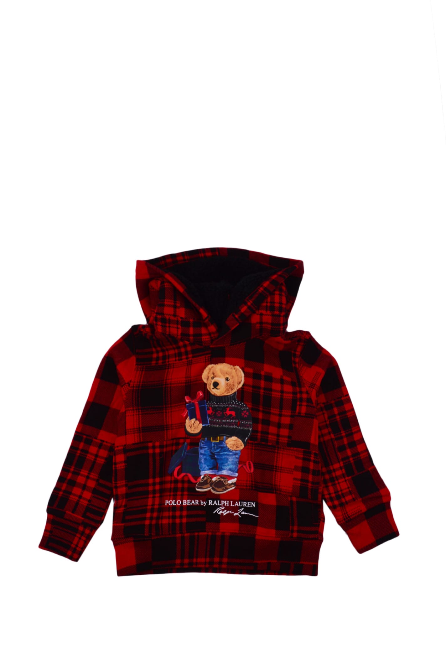 Ralph Lauren Kids' Cotton Sweatshirt In Martn Red Multi Gift Bear
