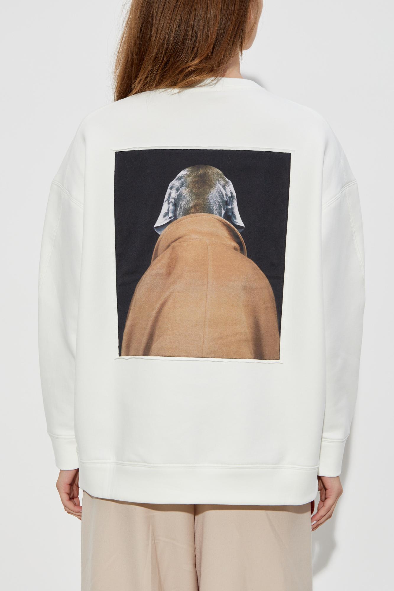 Shop Max Mara Printed Sweatshirt In White