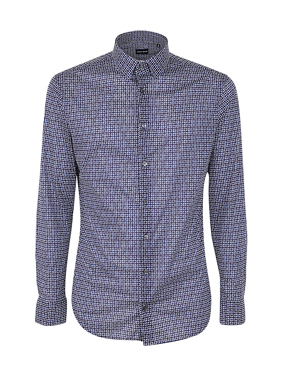 Shop Giorgio Armani Jacquard Shirt In Fbwf Sky Blue