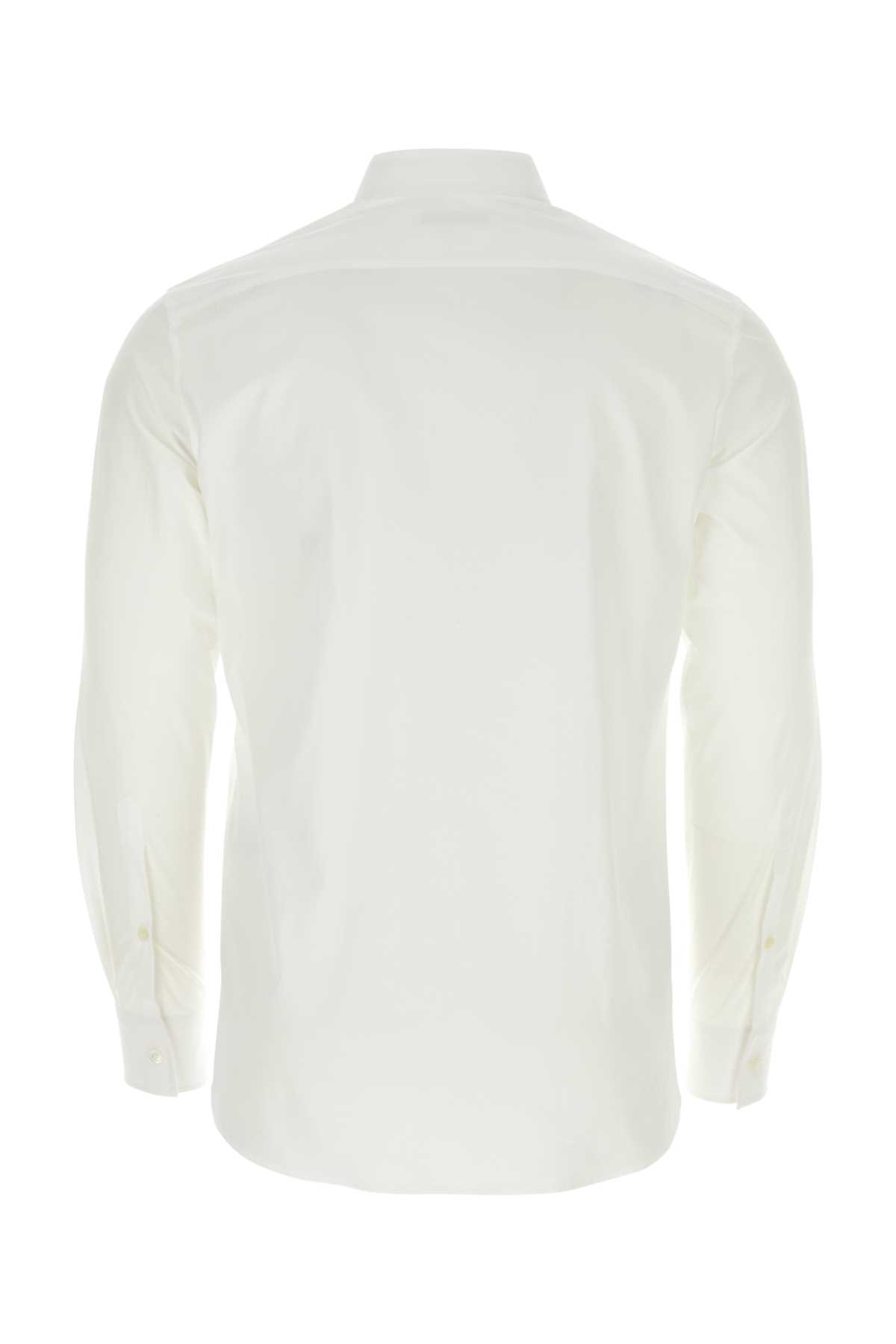 Shop Valentino White Popeline Shirt In Bianco
