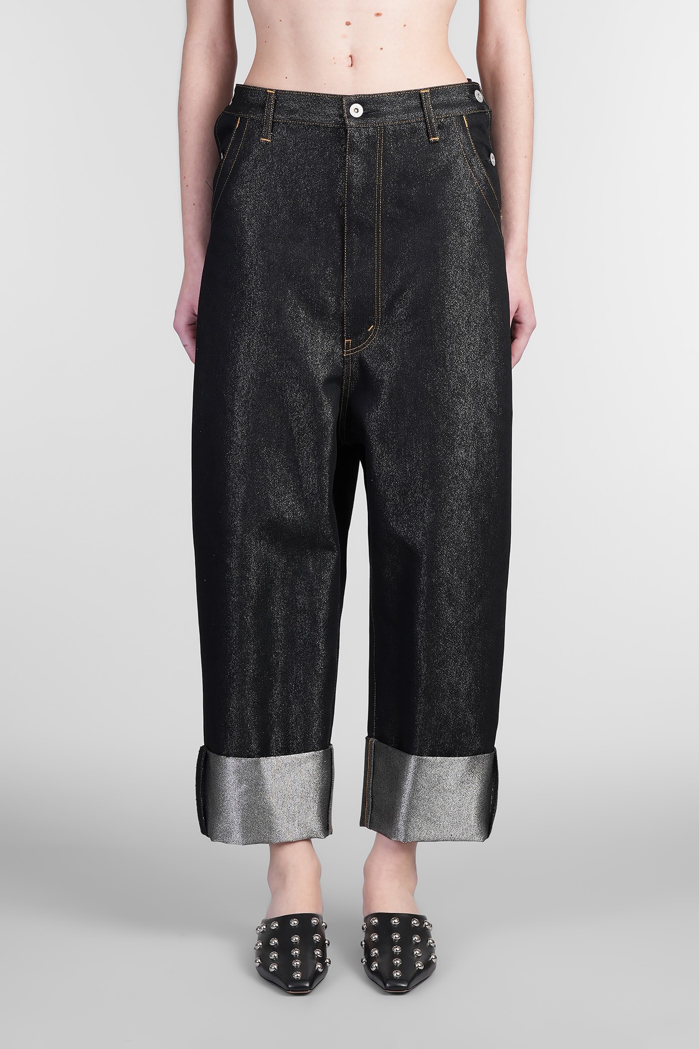 Shop Junya Watanabe Jeans In Black Cotton
