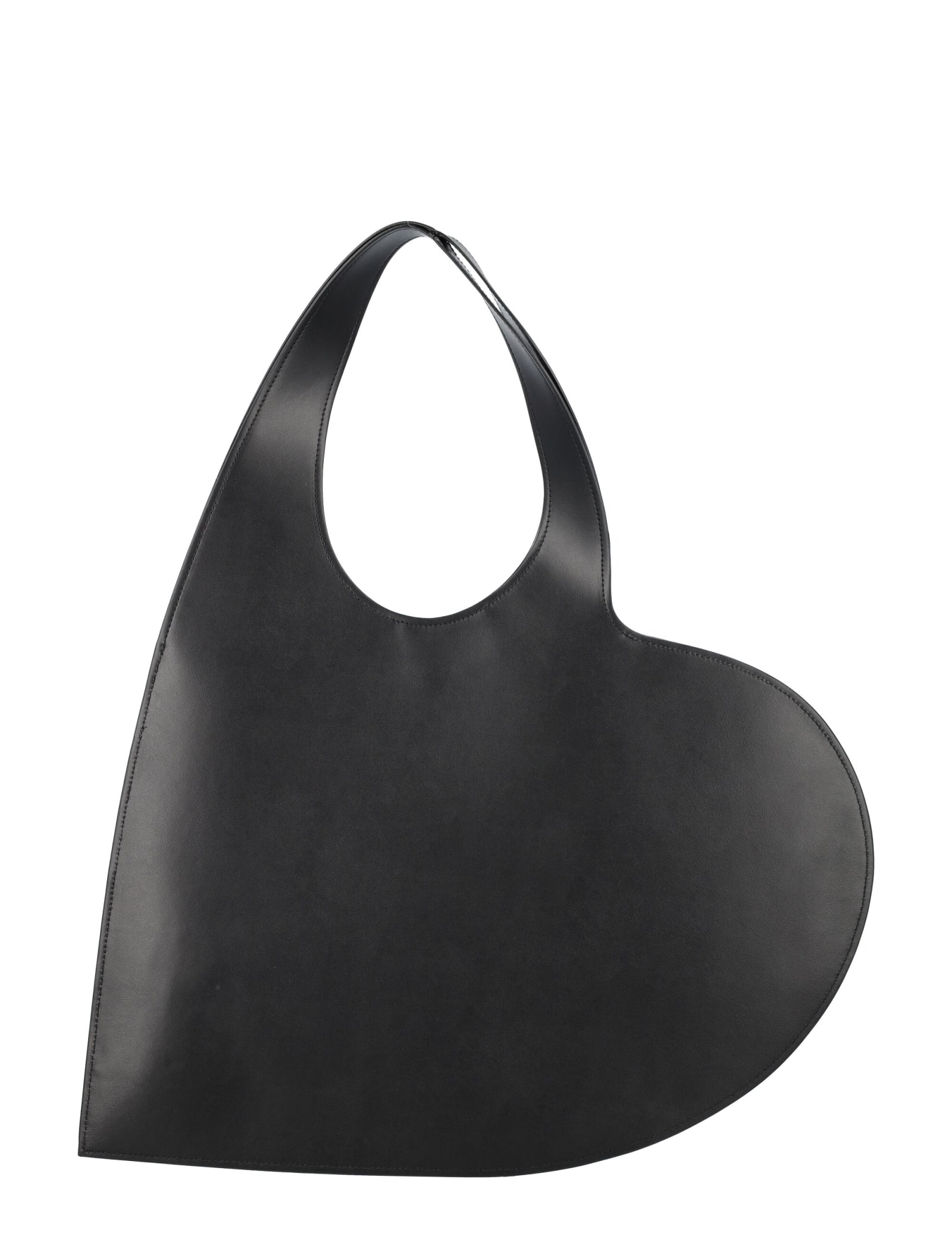 Coperni Heart-shape Leather Tote Bag In Black