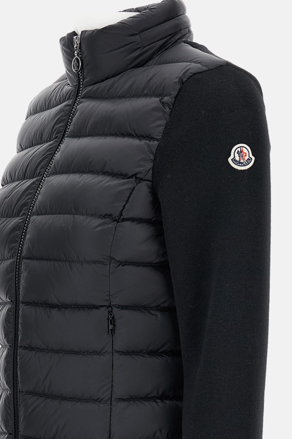 Moncler Quilted Zip-up Cardigan In Black