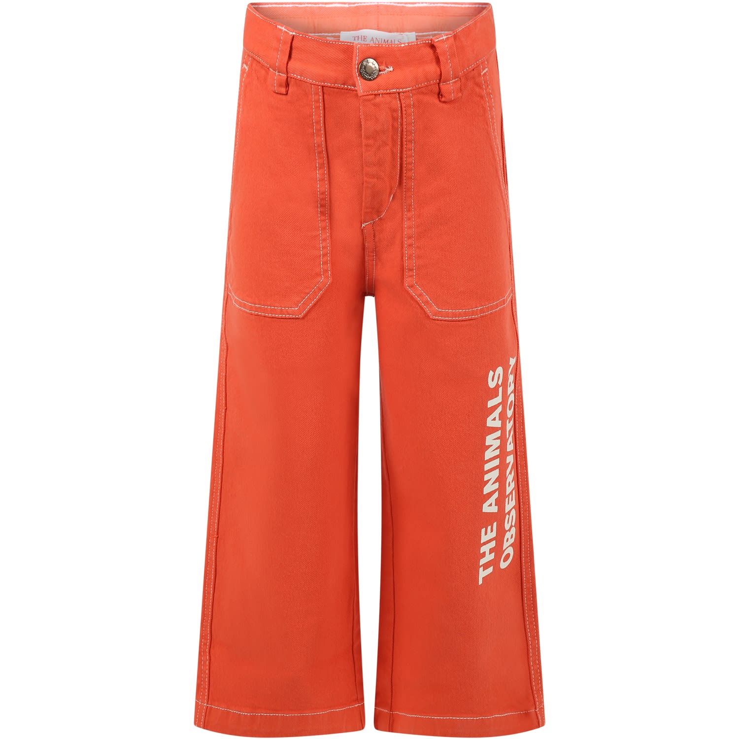 THE ANIMALS OBSERVATORY RED TROUSERS FOR KIDS WITH LOGO