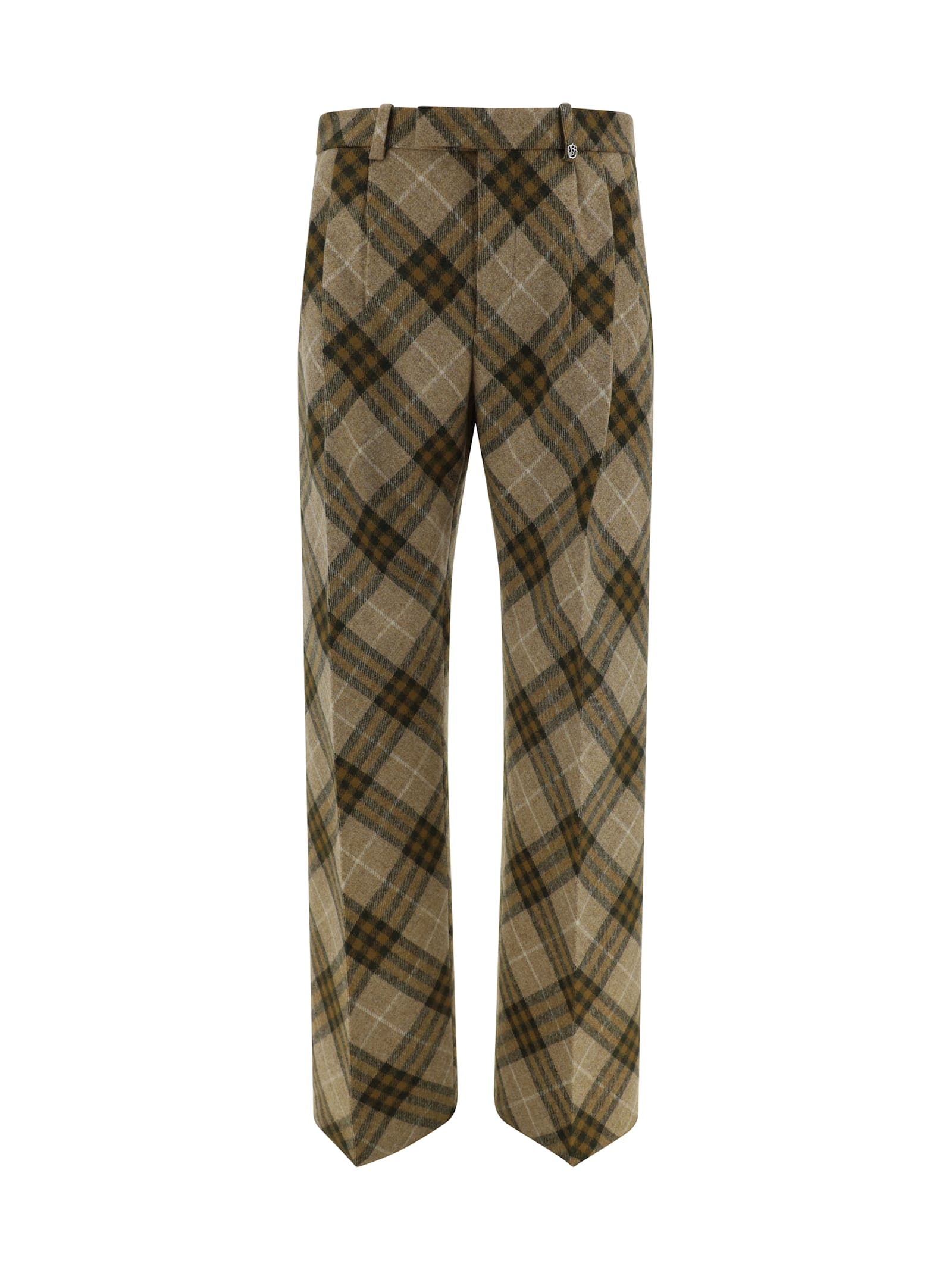 Shop Burberry Pants In Camp Ip Check