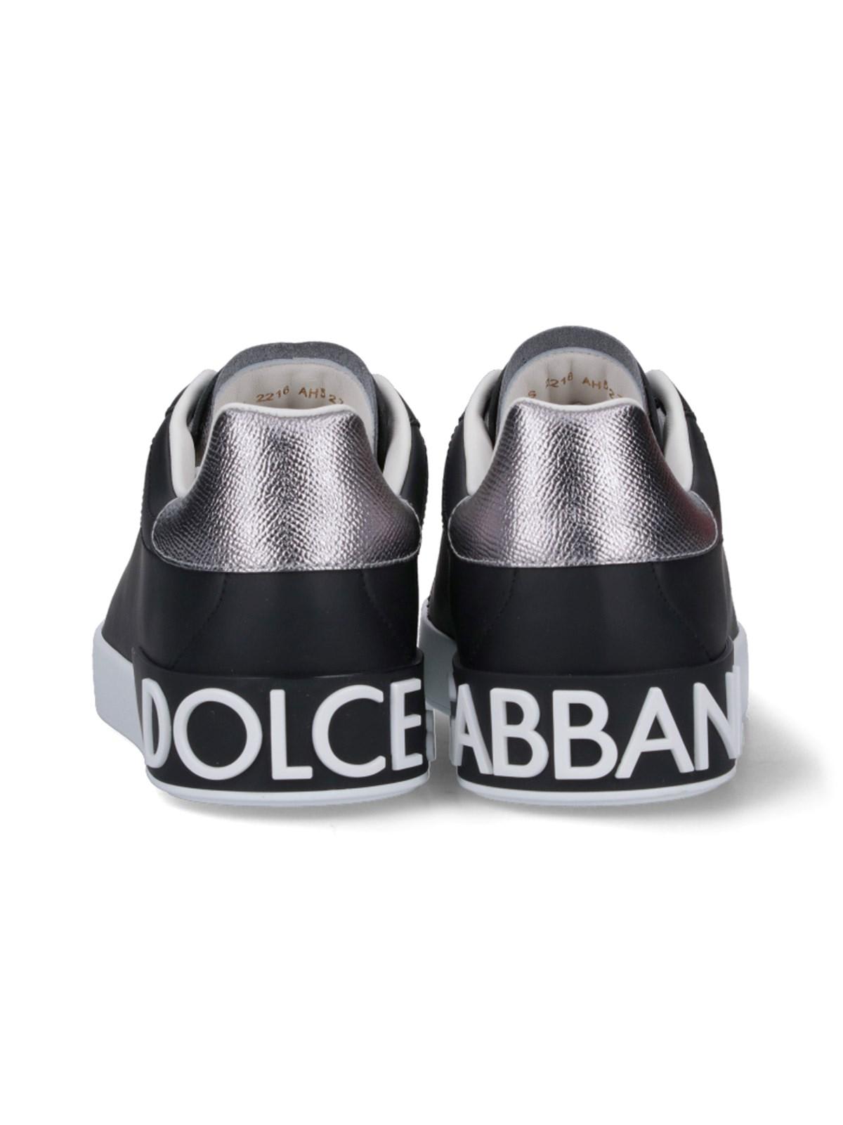 Shop Dolce & Gabbana Portofino Sneakers In Black/silver