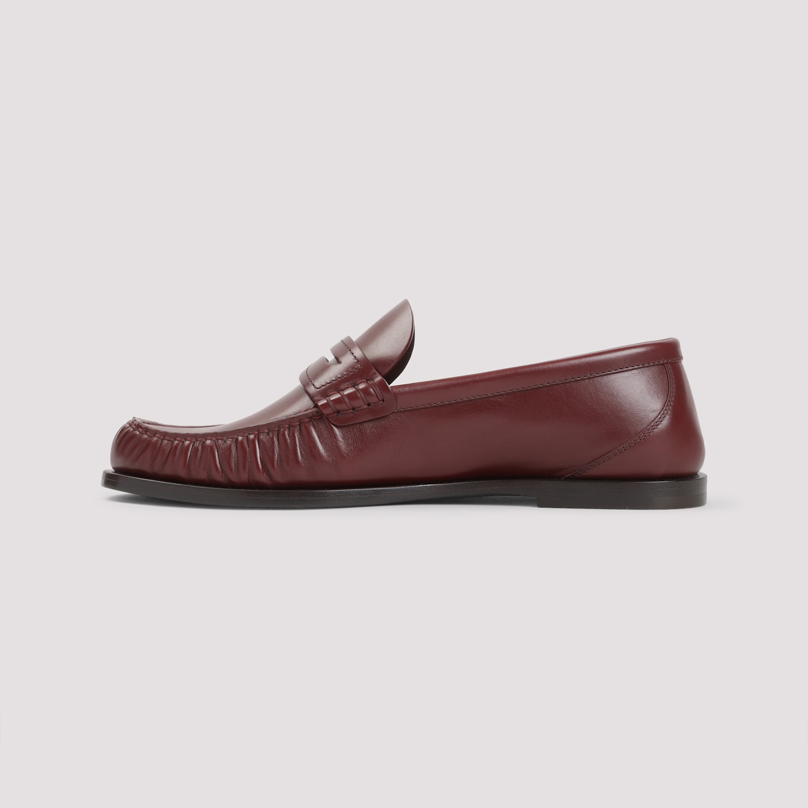 Saint Laurent Cassandre Smooth Leather Penny Loafers In Red